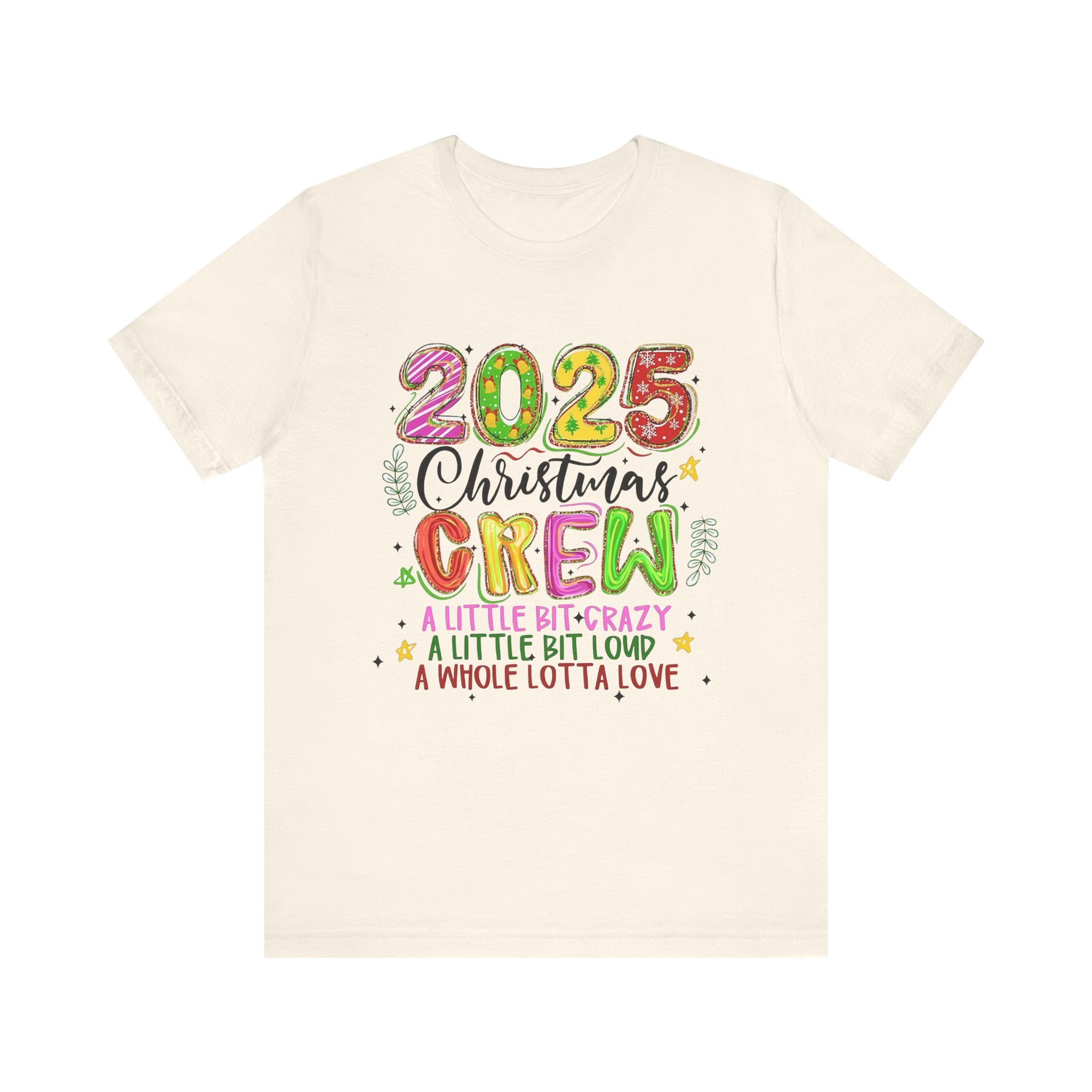 2025 Christmas Crew T-Shirt, Funny Family Holiday Matching Tee, Colorful Festive Graphic Shirt, Xmas Party Outfit for Group