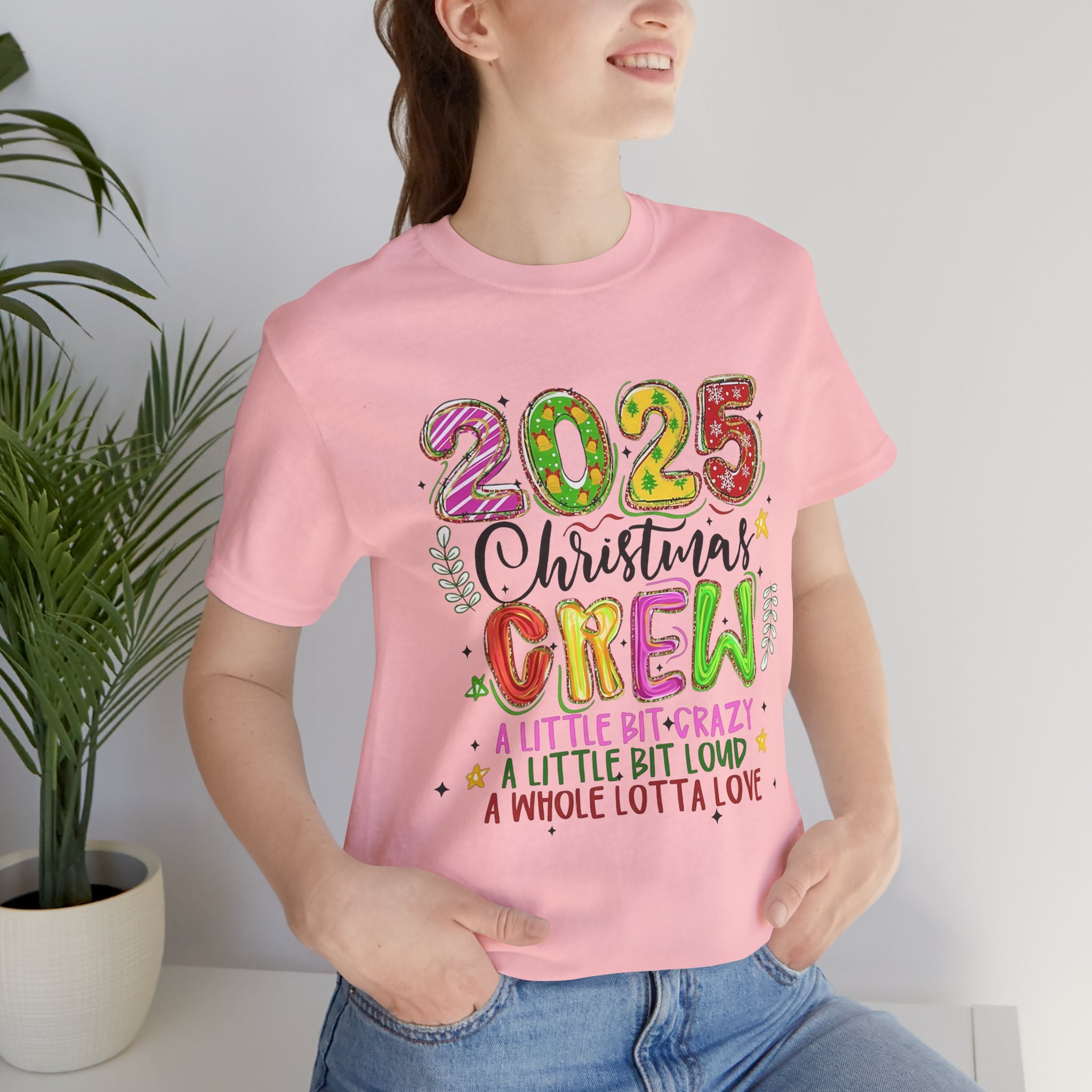 2025 Christmas Crew T-Shirt, Funny Family Holiday Matching Tee, Colorful Festive Graphic Shirt, Xmas Party Outfit for Group