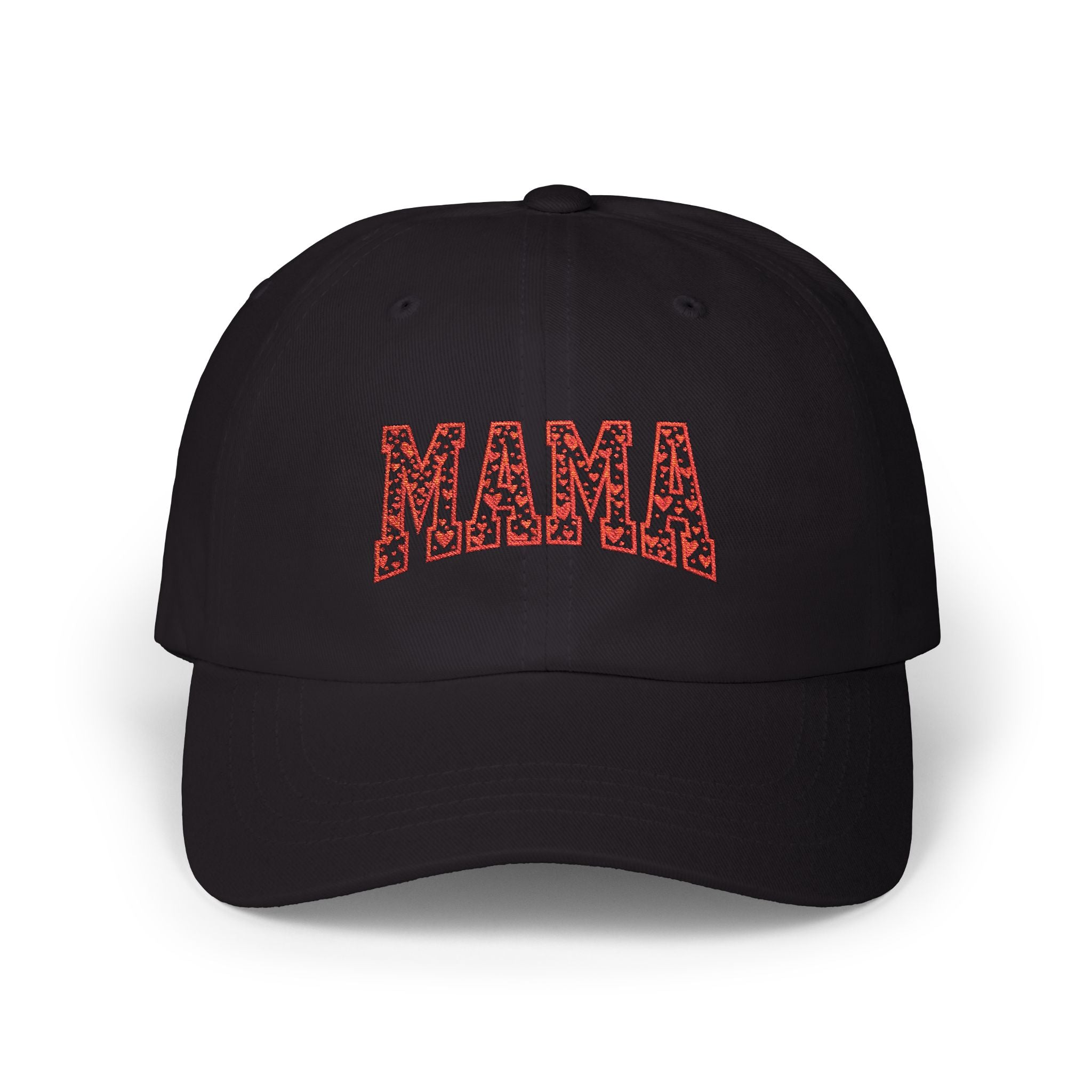 MAMA Heart Embroidered Hat, Red Heart Stitch Design Cap, Valentine Mom Embroidery, Mother's Day Gift Hat, Cute Mama Baseball Cap