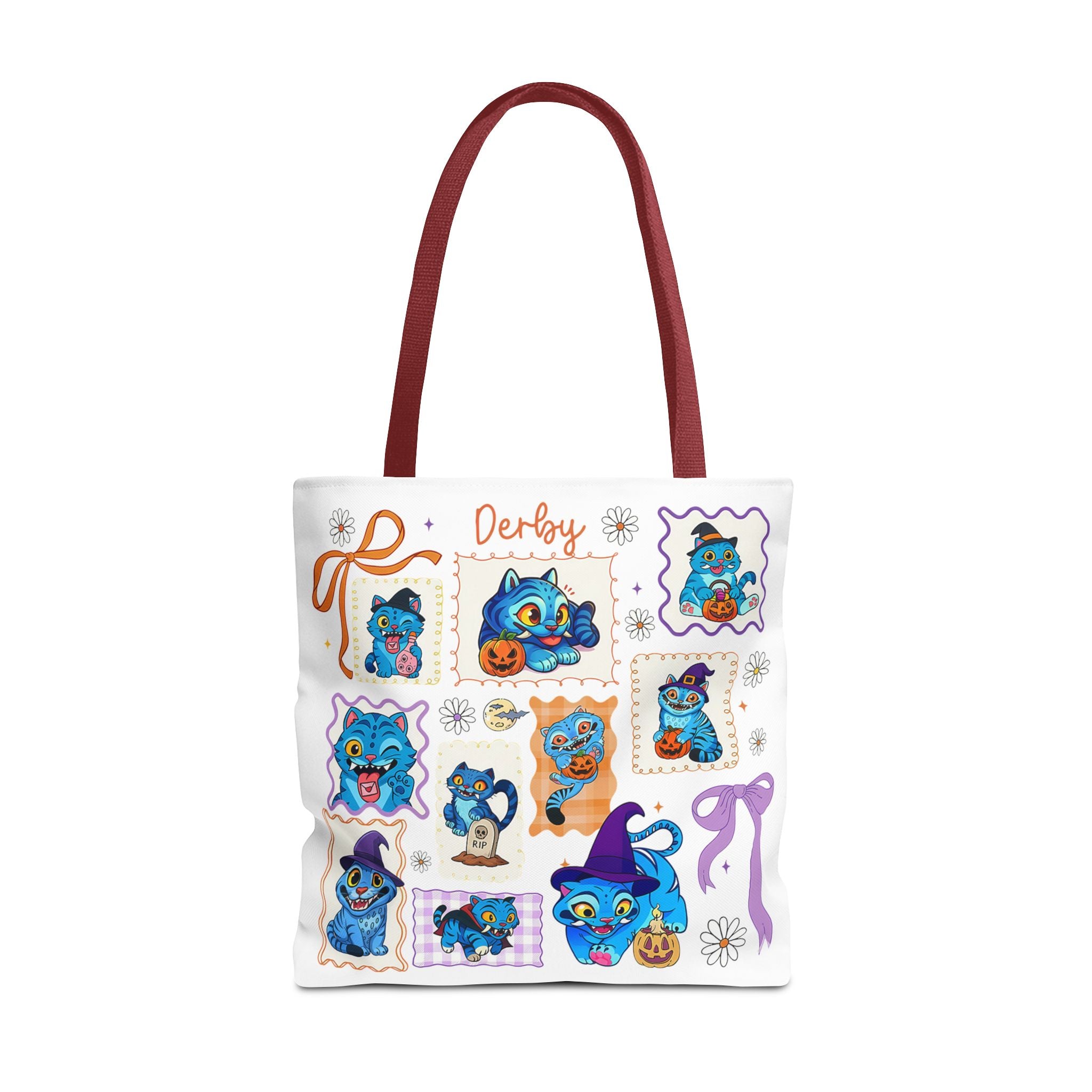 Whimsical Halloween Tote Bag, Eco-Friendly Shopping Bag, Cute Gift for Witches, Spooky Season Essentials, Derby Themed Accessories