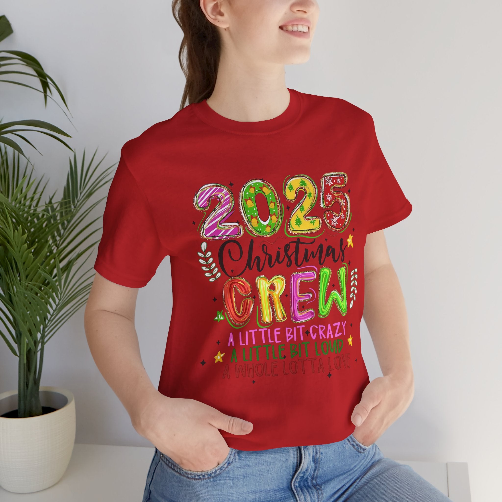 2025 Christmas Crew T-Shirt, Funny Family Holiday Matching Tee, Colorful Festive Graphic Shirt, Xmas Party Outfit for Group