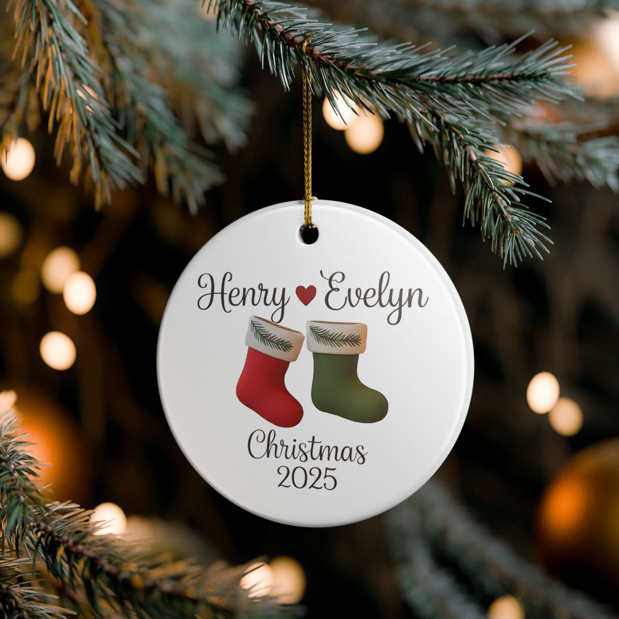 Personalized Couple Christmas Ornament 2025, Custom Couple Christmas 2025 Ornament, Family Holiday Decor, Custom Name Decoration, Festive Gift for Couples, Ornament 2025