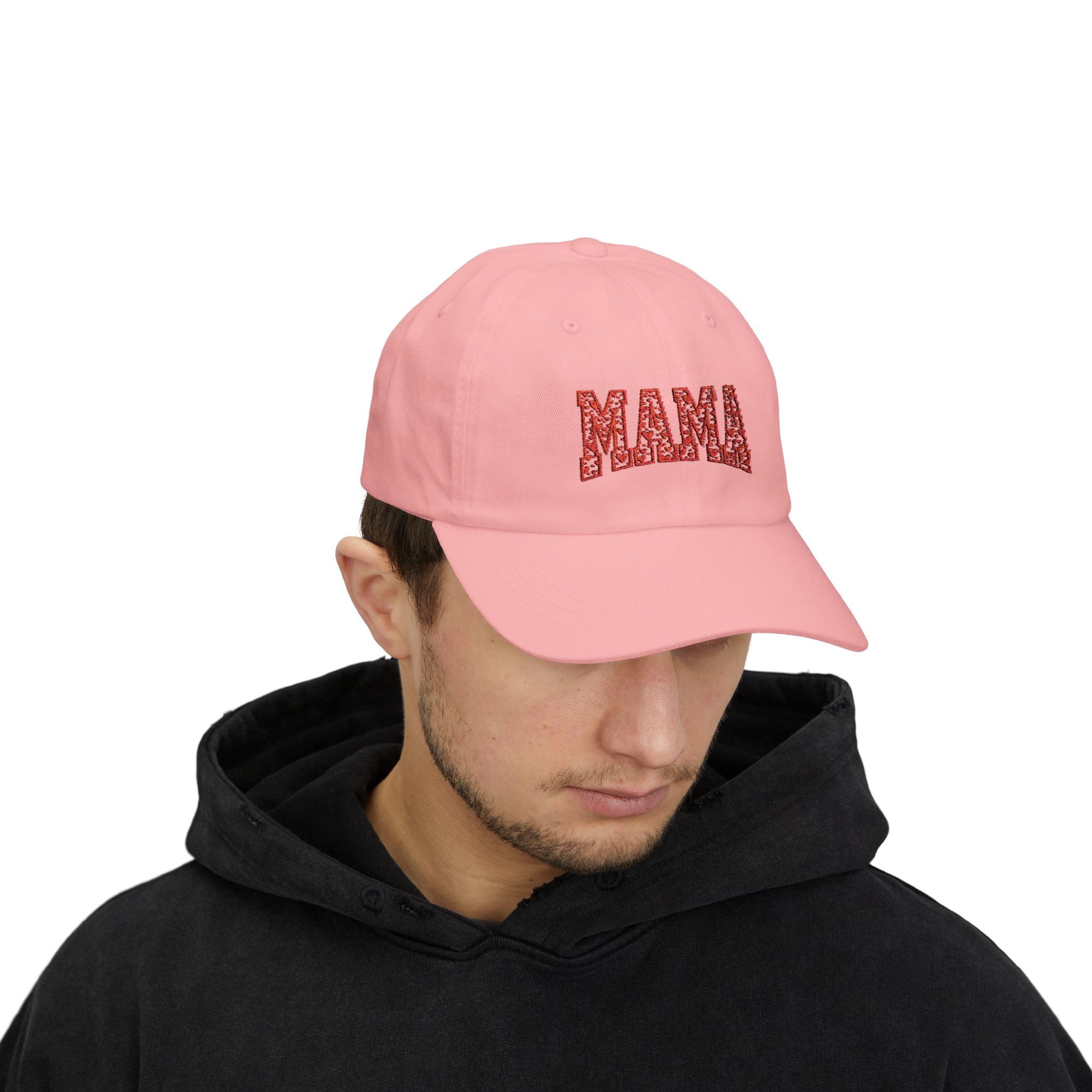 MAMA Heart Embroidered Hat, Red Heart Stitch Design Cap, Valentine Mom Embroidery, Mother's Day Gift Hat, Cute Mama Baseball Cap
