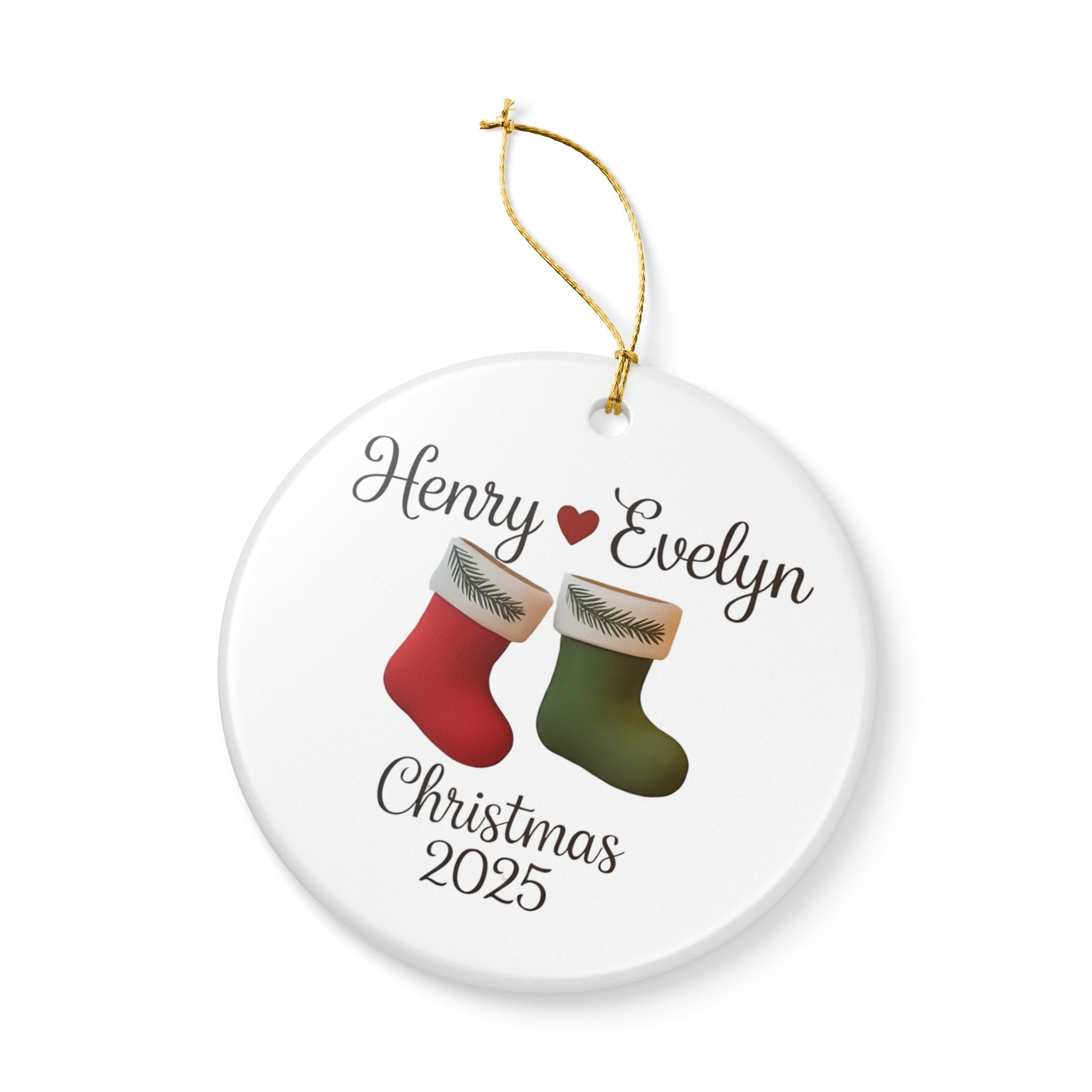 Personalized Couple Christmas Ornament 2025, Custom Couple Christmas 2025 Ornament, Family Holiday Decor, Custom Name Decoration, Festive Gift for Couples, Ornament 2025