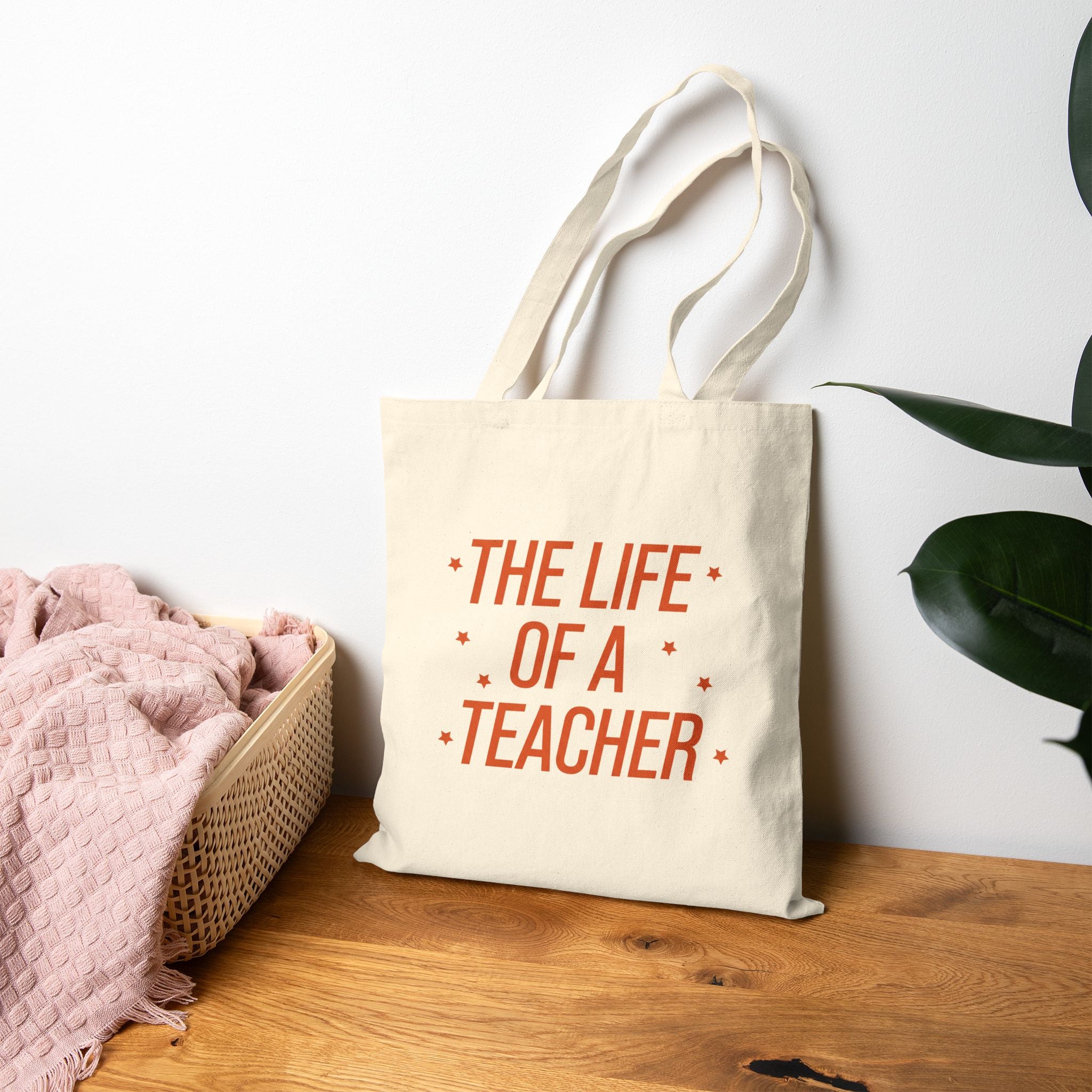 The Life of a Teacher Tote Bag, Funny Teacher Quote Bag, Gift for Educators, Back to School Teacher Appreciation Tote, Teaching Life Bag