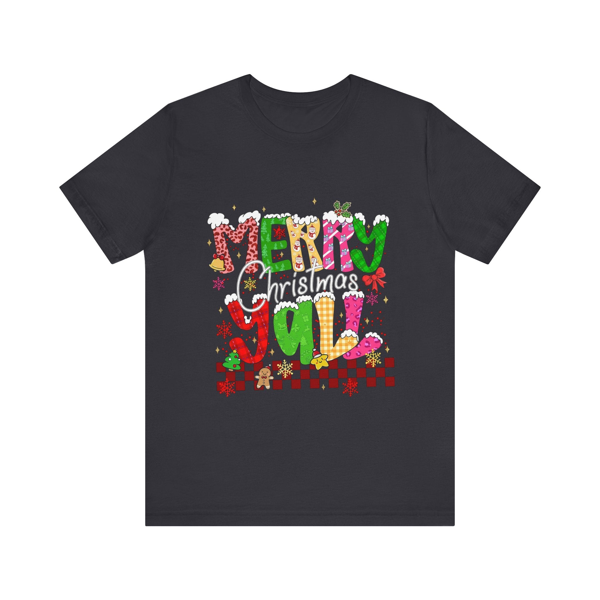Merry Christmas Y’all Shirt, Colorful Christmas T-Shirt, Retro Holiday Tee, Cute Festive Graphic Tee for Women