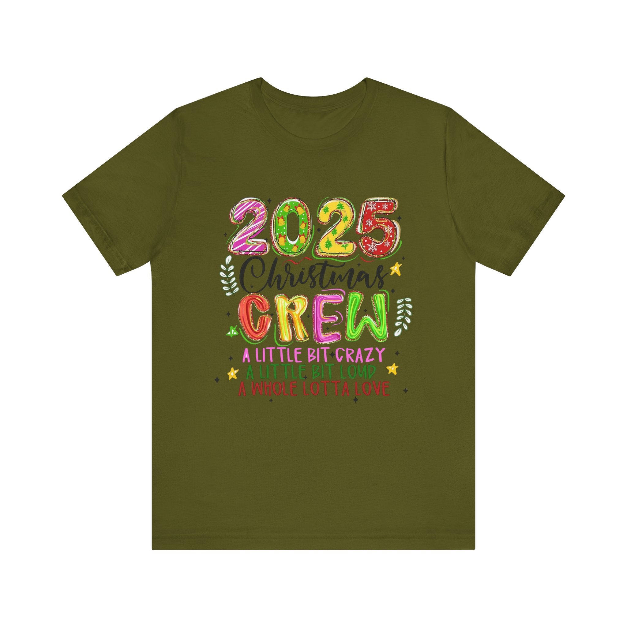 2025 Christmas Crew T-Shirt, Funny Family Holiday Matching Tee, Colorful Festive Graphic Shirt, Xmas Party Outfit for Group