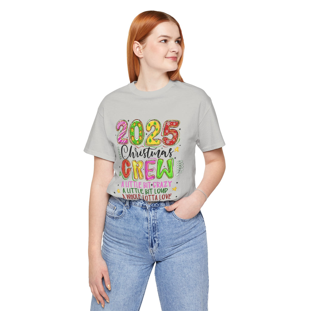 2025 Christmas Crew T-Shirt, Funny Family Holiday Matching Tee, Colorful Festive Graphic Shirt, Xmas Party Outfit for Group