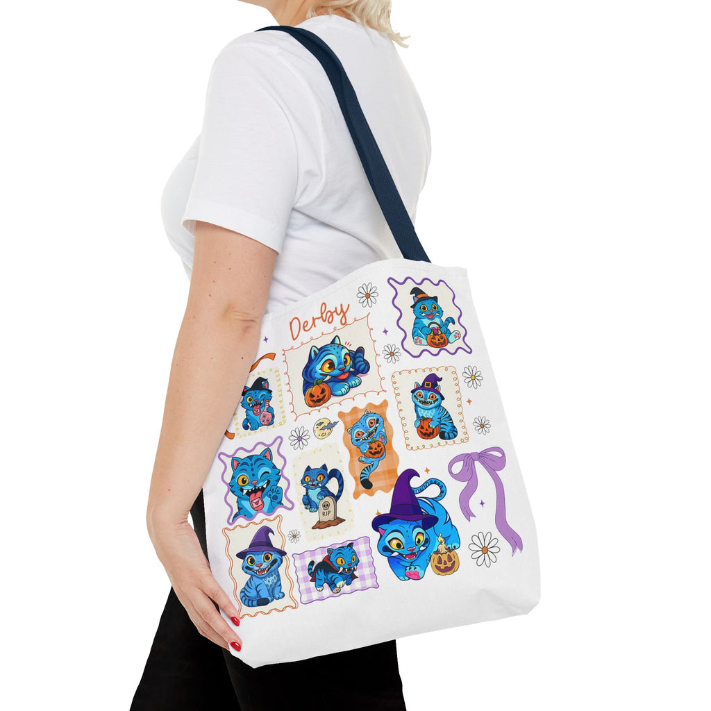 Whimsical Halloween Tote Bag, Eco-Friendly Shopping Bag, Cute Gift for Witches, Spooky Season Essentials, Derby Themed Accessories