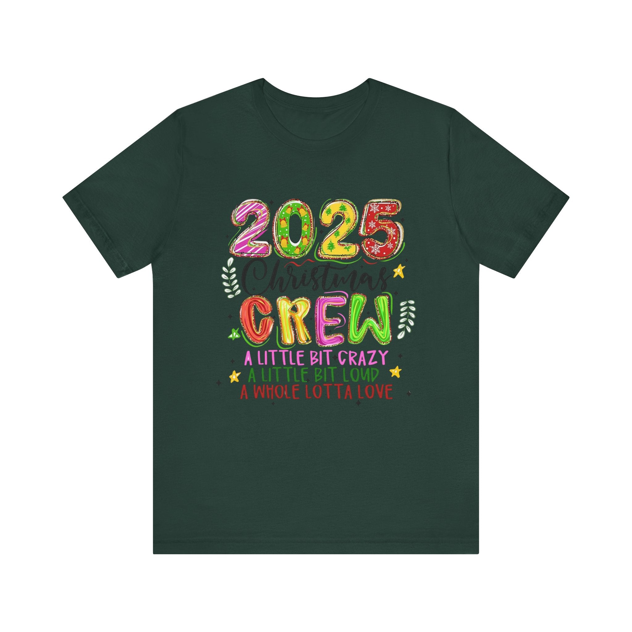 2025 Christmas Crew T-Shirt, Funny Family Holiday Matching Tee, Colorful Festive Graphic Shirt, Xmas Party Outfit for Group