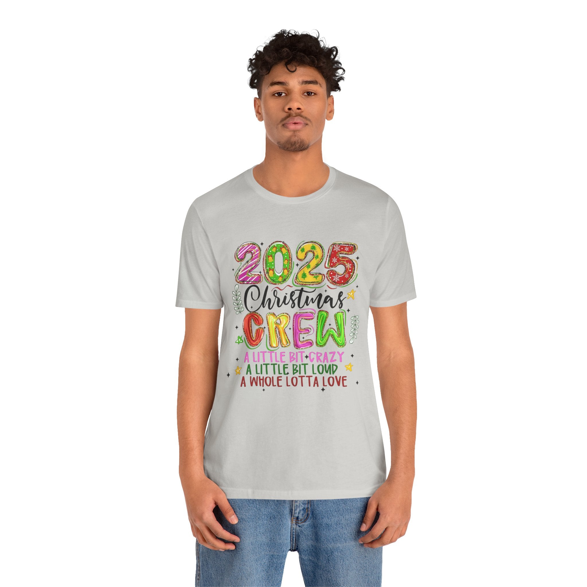 2025 Christmas Crew T-Shirt, Funny Family Holiday Matching Tee, Colorful Festive Graphic Shirt, Xmas Party Outfit for Group
