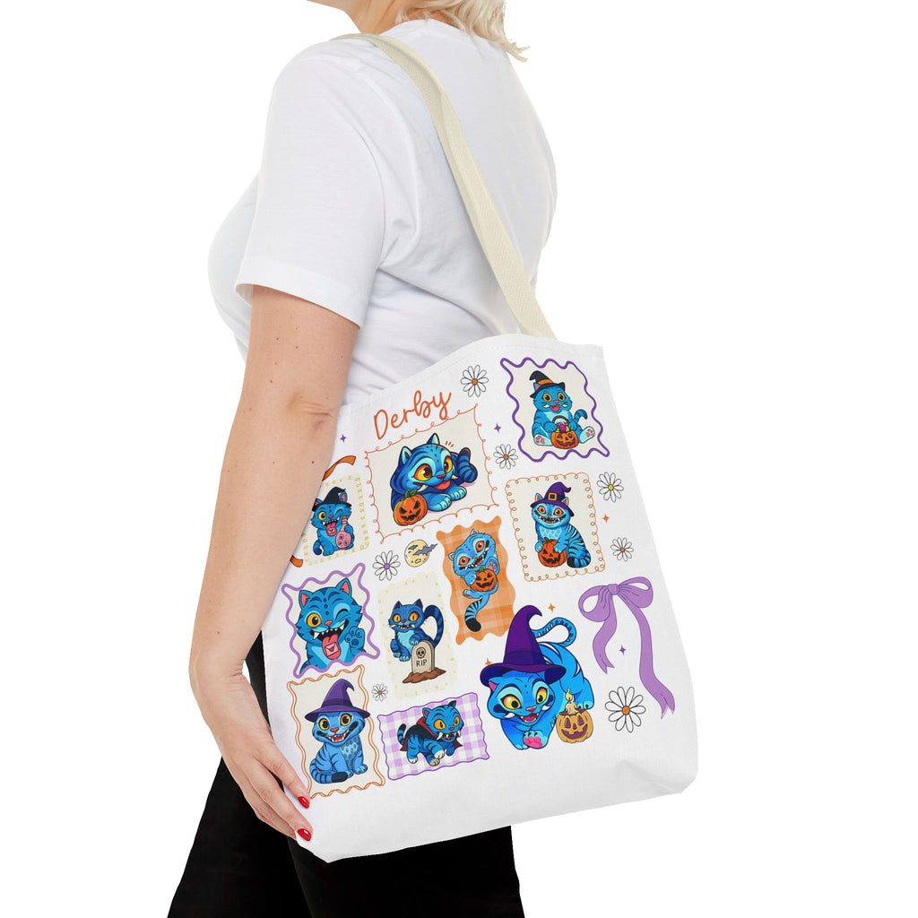 Whimsical Halloween Tote Bag, Eco-Friendly Shopping Bag, Cute Gift for Witches, Spooky Season Essentials, Derby Themed Accessories