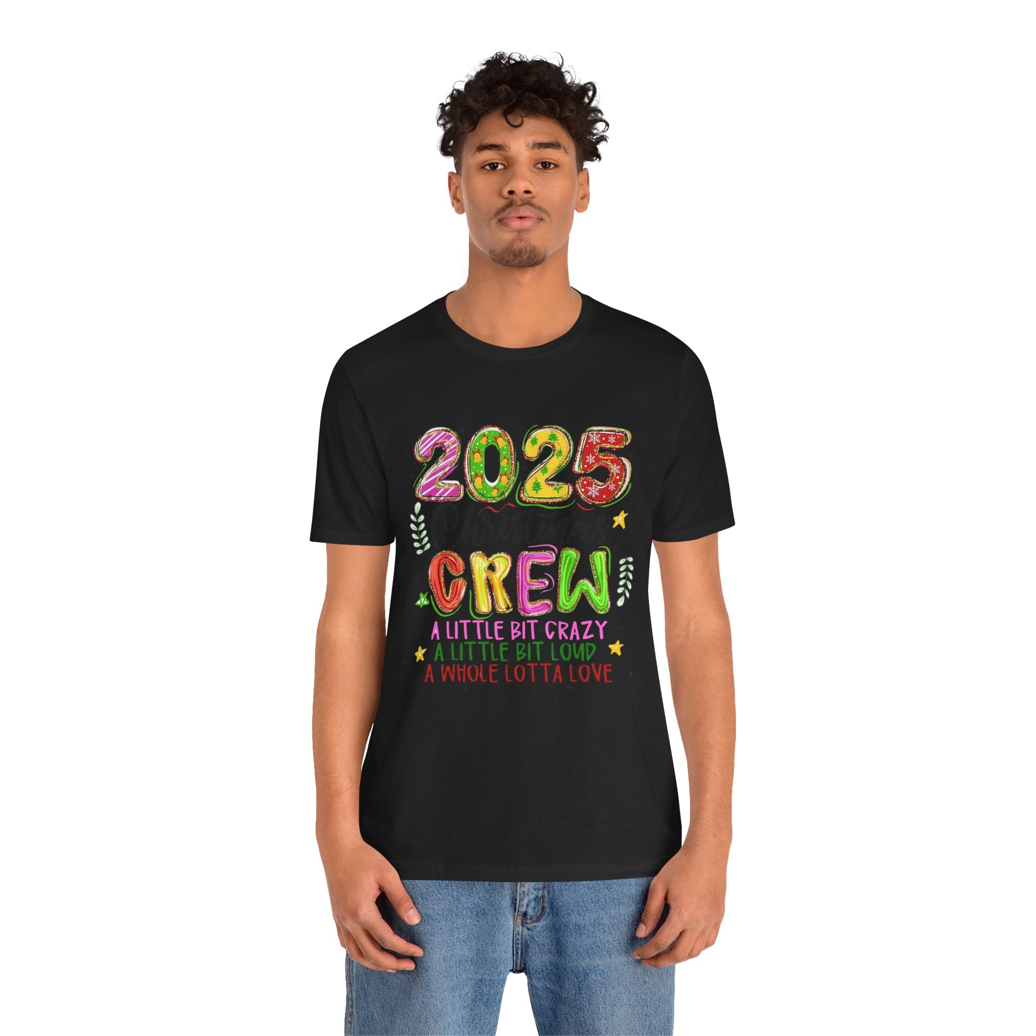 2025 Christmas Crew T-Shirt, Funny Family Holiday Matching Tee, Colorful Festive Graphic Shirt, Xmas Party Outfit for Group