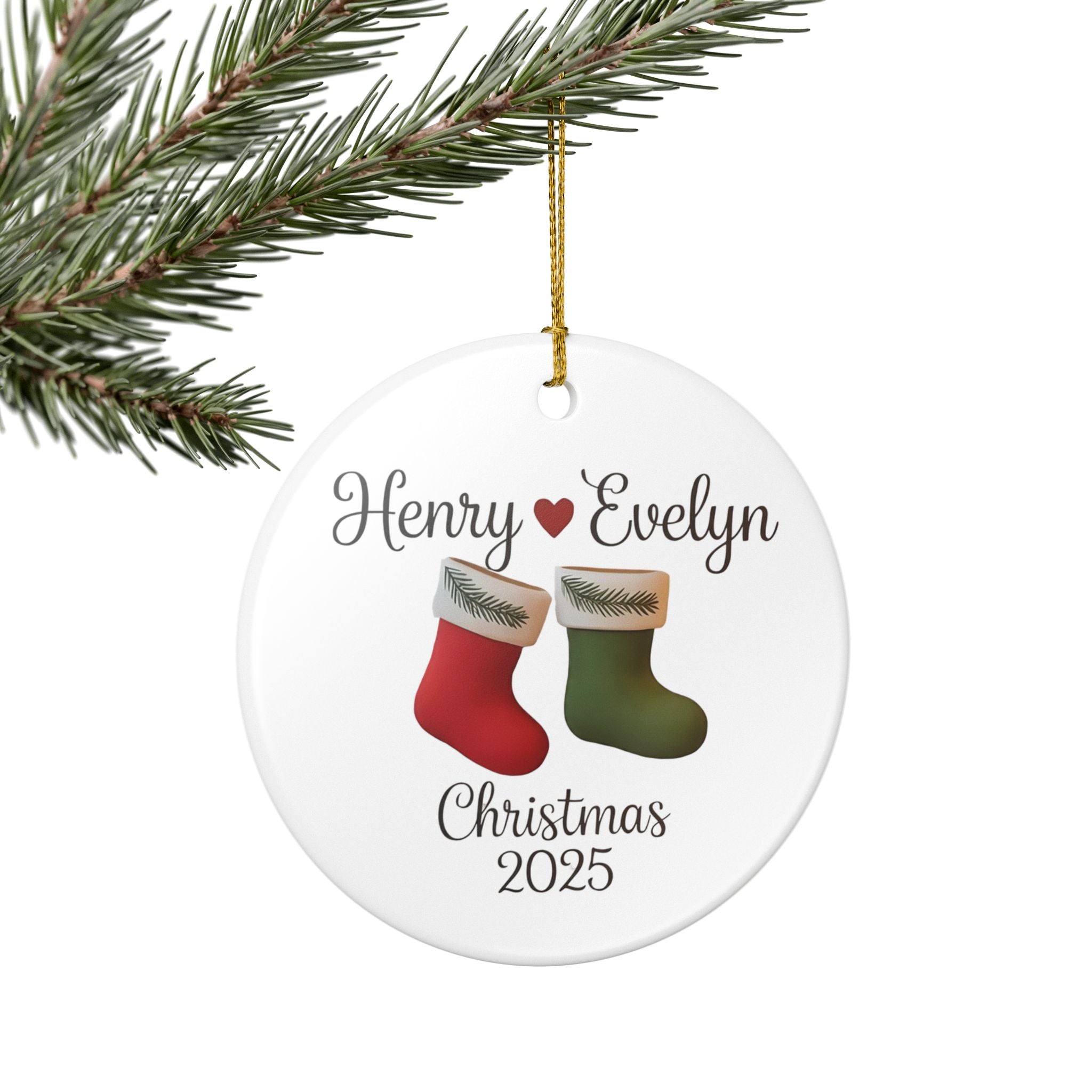 Personalized Couple Christmas Ornament 2025, Custom Couple Christmas 2025 Ornament, Family Holiday Decor, Custom Name Decoration, Festive Gift for Couples, Ornament 2025