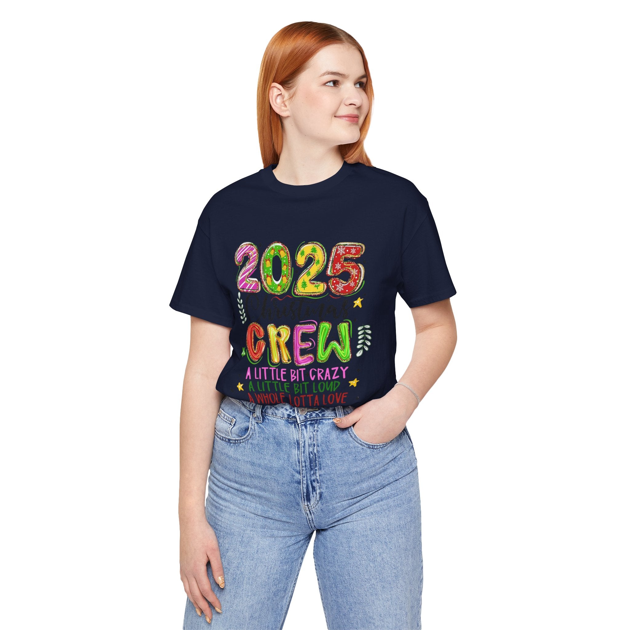 2025 Christmas Crew T-Shirt, Funny Family Holiday Matching Tee, Colorful Festive Graphic Shirt, Xmas Party Outfit for Group