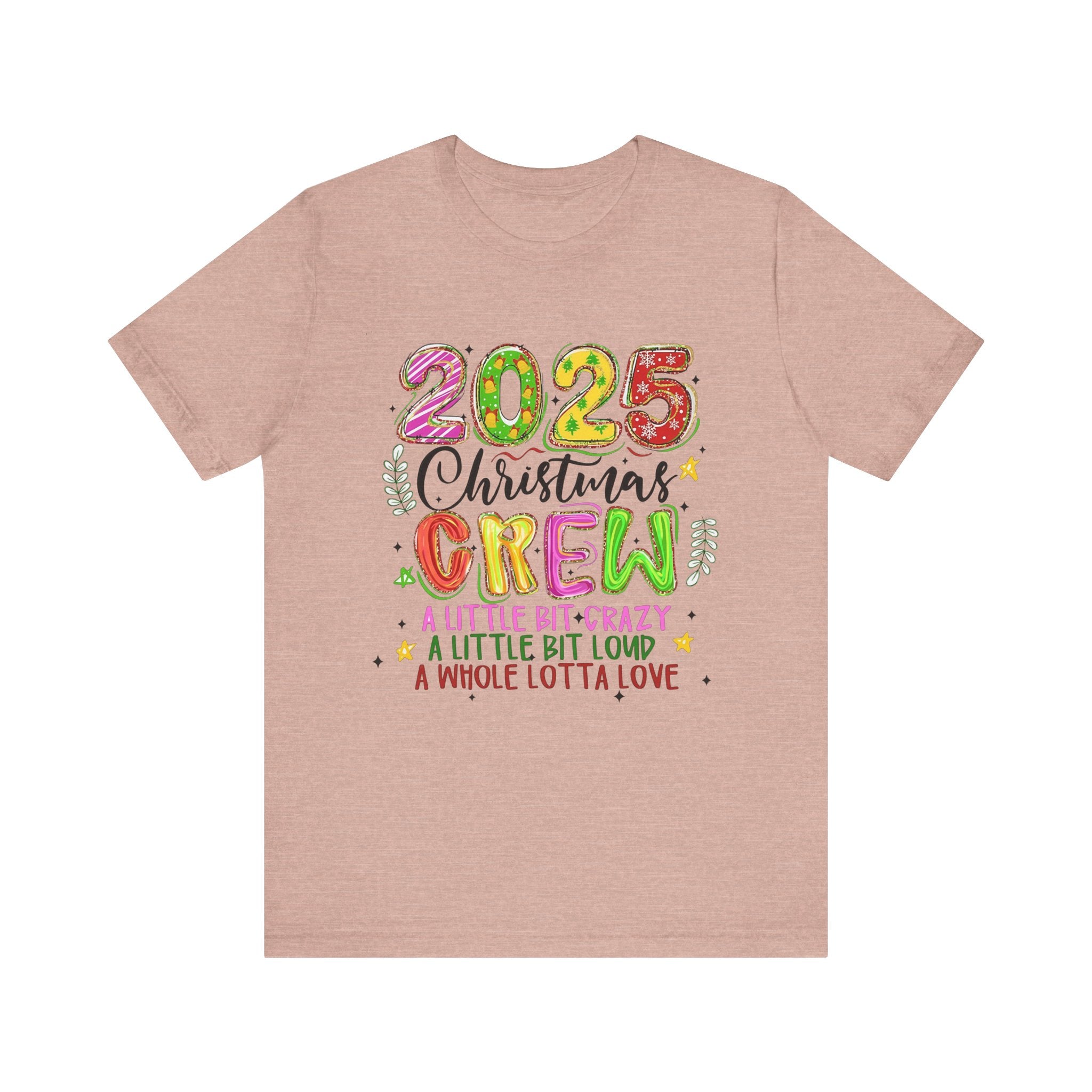 2025 Christmas Crew T-Shirt, Funny Family Holiday Matching Tee, Colorful Festive Graphic Shirt, Xmas Party Outfit for Group