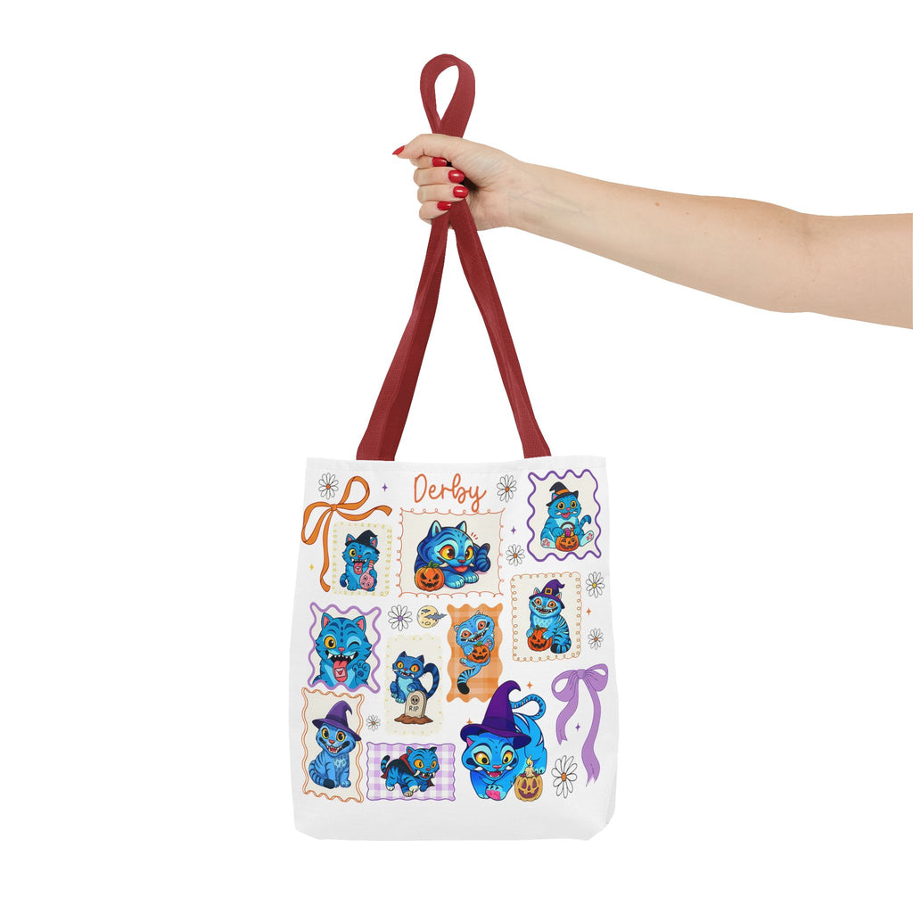 Whimsical Halloween Tote Bag, Eco-Friendly Shopping Bag, Cute Gift for Witches, Spooky Season Essentials, Derby Themed Accessories