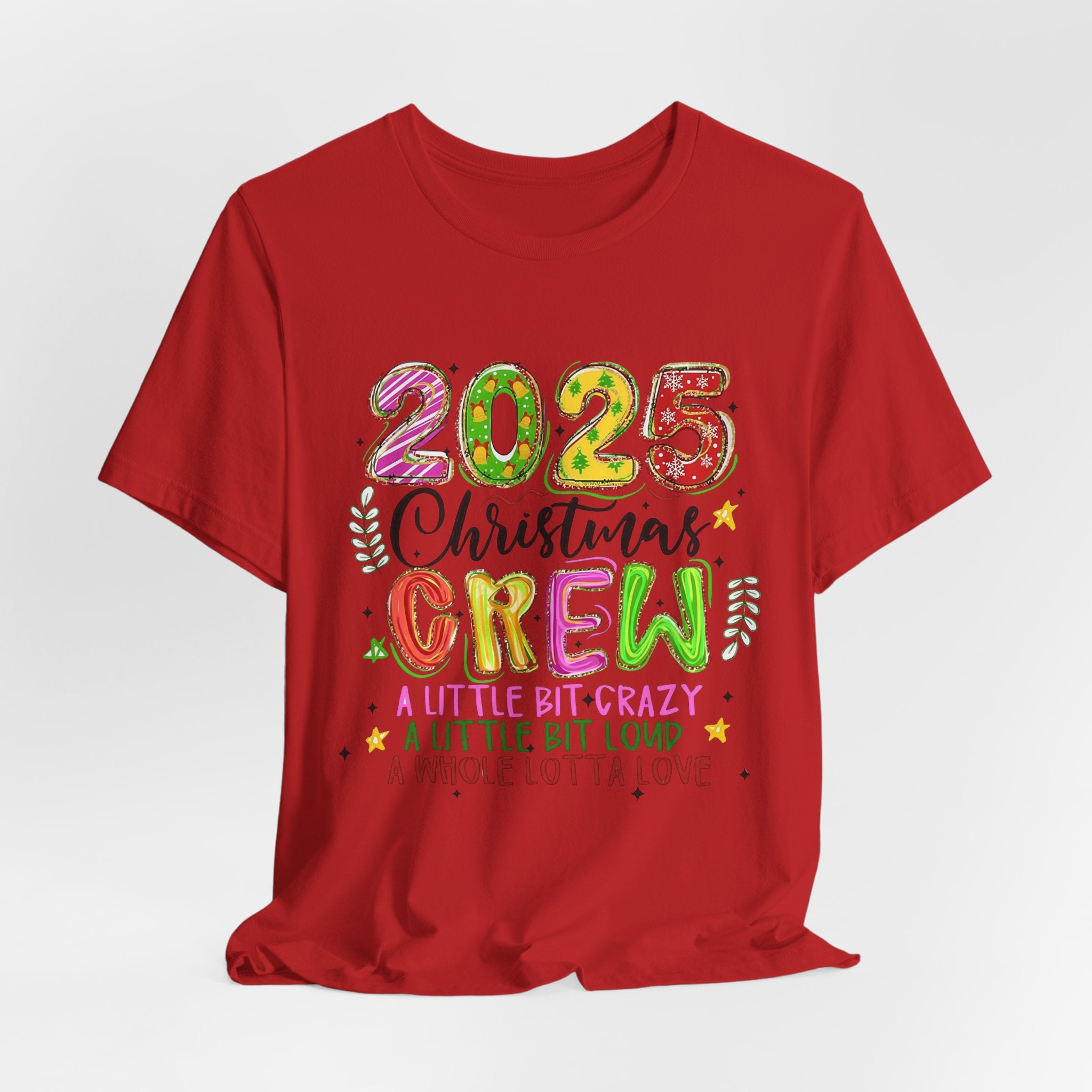 2025 Christmas Crew T-Shirt, Funny Family Holiday Matching Tee, Colorful Festive Graphic Shirt, Xmas Party Outfit for Group