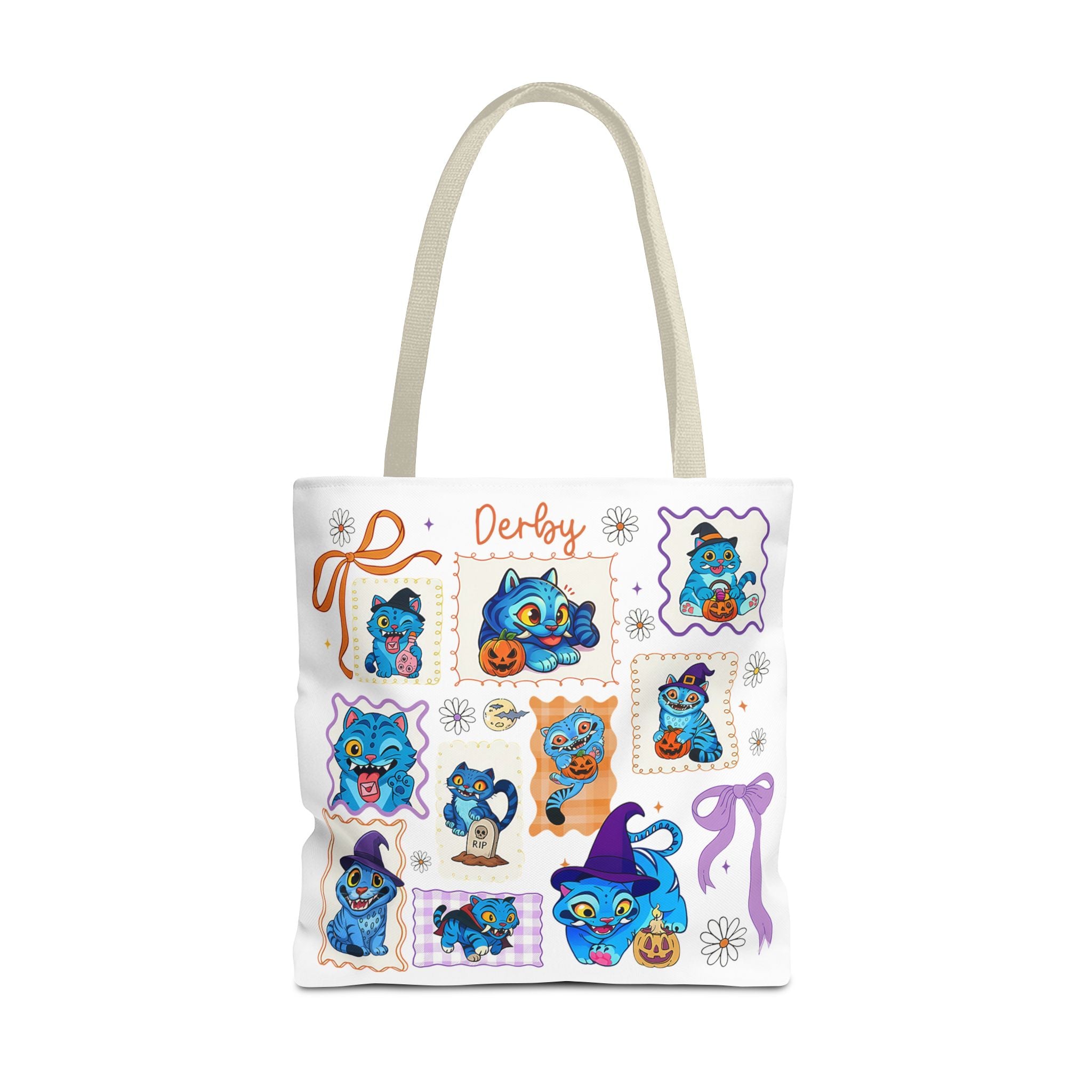 Whimsical Halloween Tote Bag, Eco-Friendly Shopping Bag, Cute Gift for Witches, Spooky Season Essentials, Derby Themed Accessories