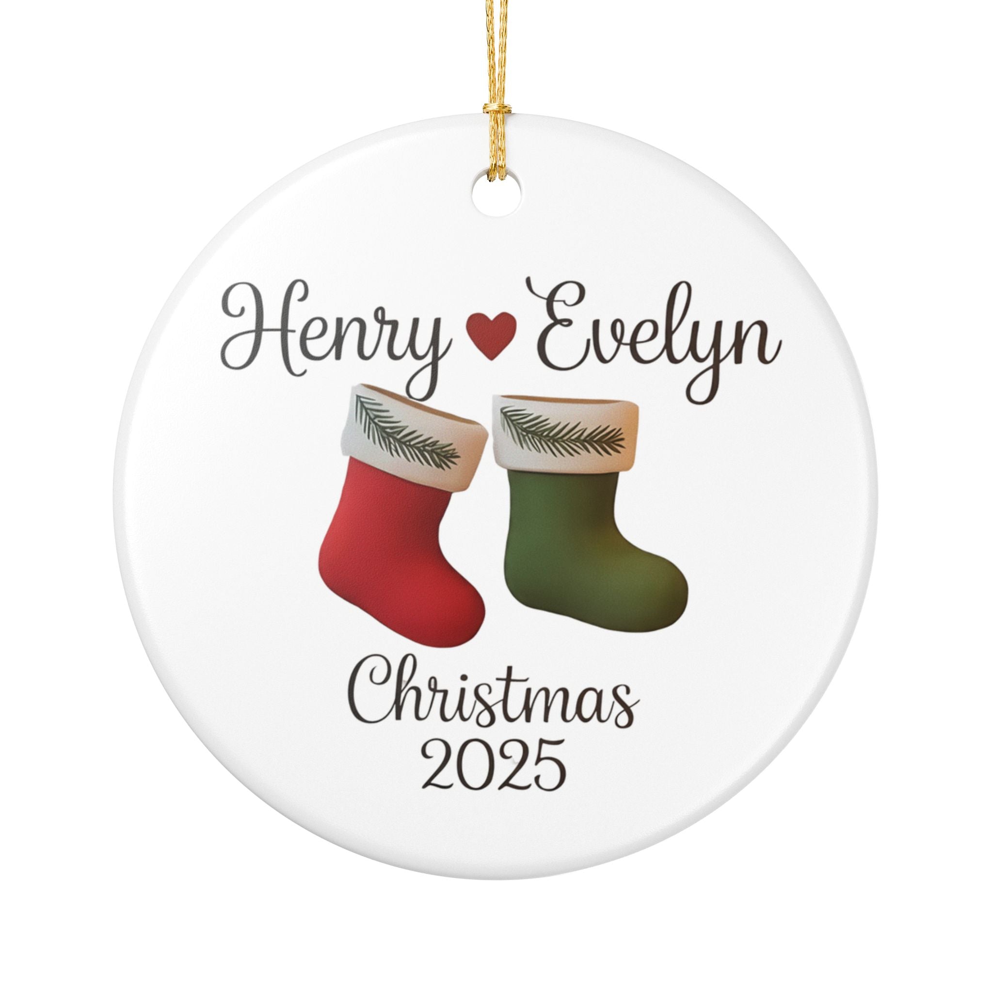 Personalized Couple Christmas Ornament 2025, Custom Couple Christmas 2025 Ornament, Family Holiday Decor, Custom Name Decoration, Festive Gift for Couples, Ornament 2025