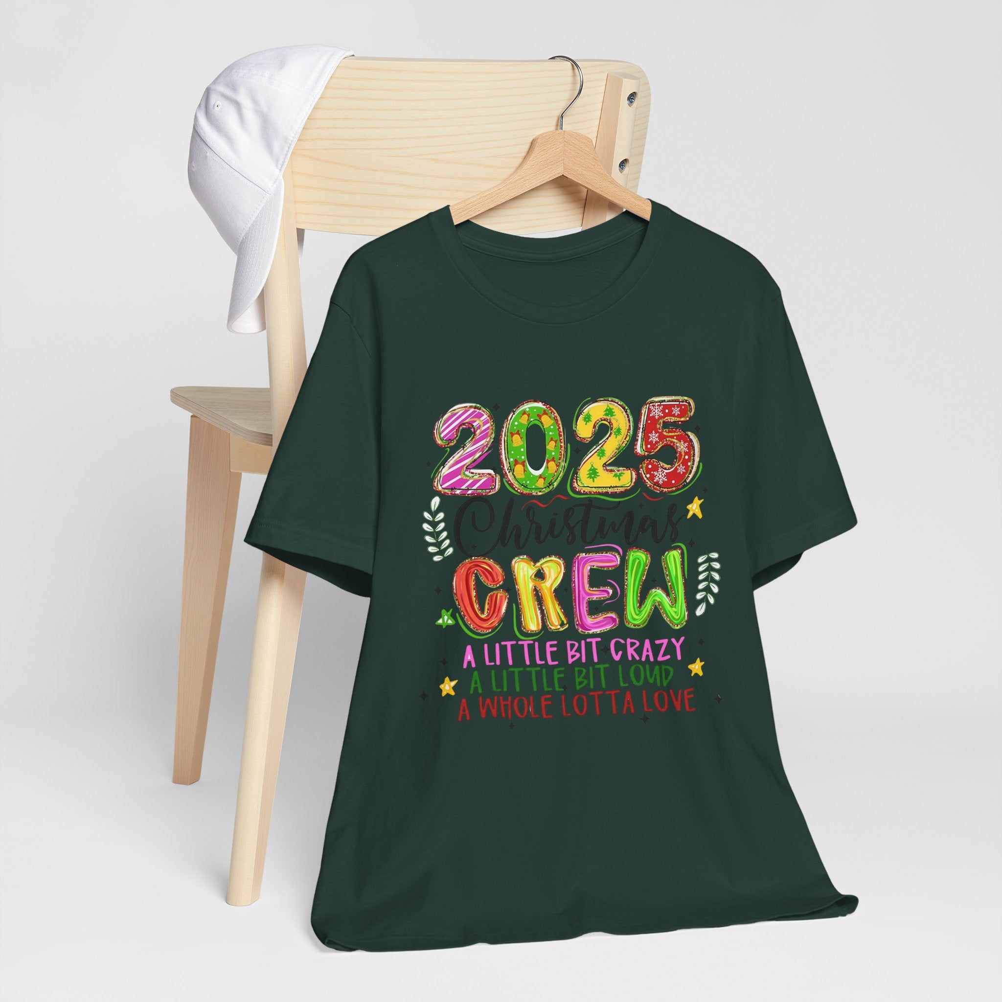 2025 Christmas Crew T-Shirt, Funny Family Holiday Matching Tee, Colorful Festive Graphic Shirt, Xmas Party Outfit for Group