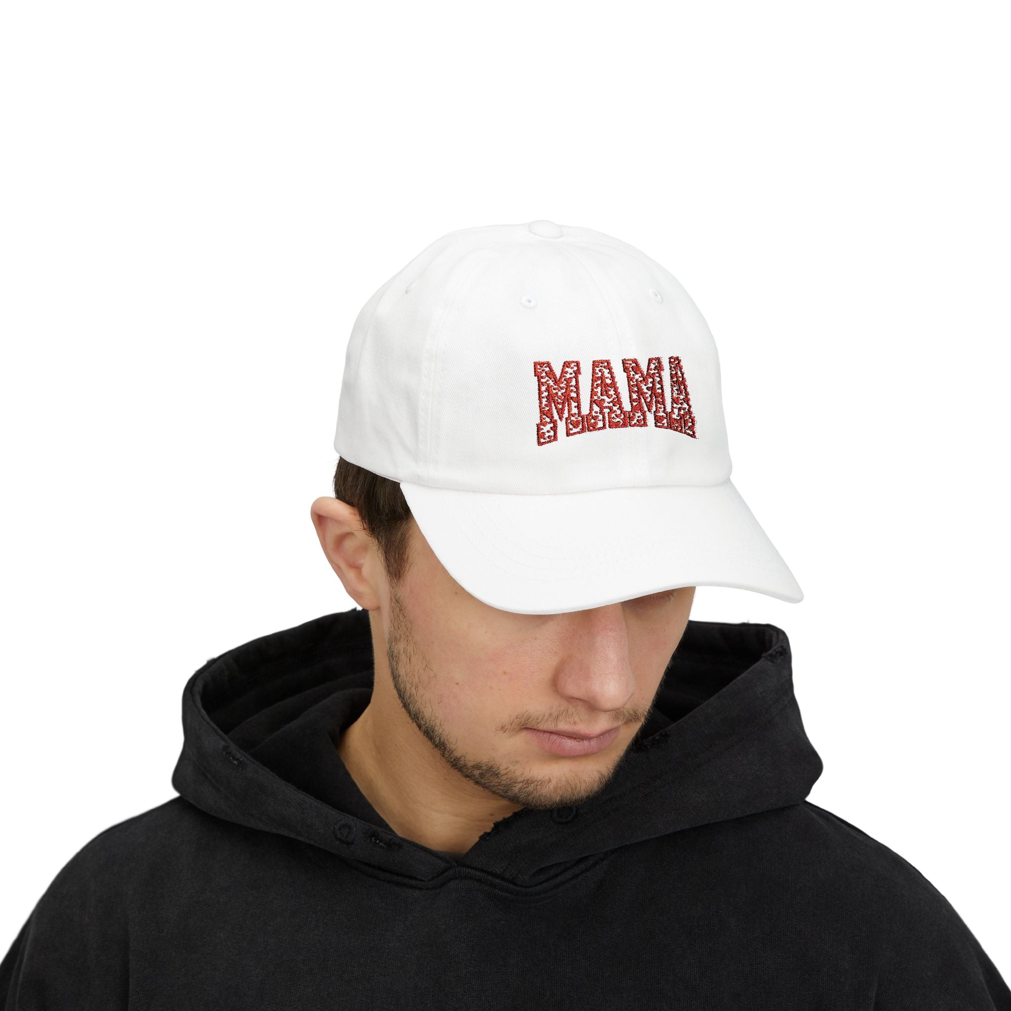 MAMA Heart Embroidered Hat, Red Heart Stitch Design Cap, Valentine Mom Embroidery, Mother's Day Gift Hat, Cute Mama Baseball Cap