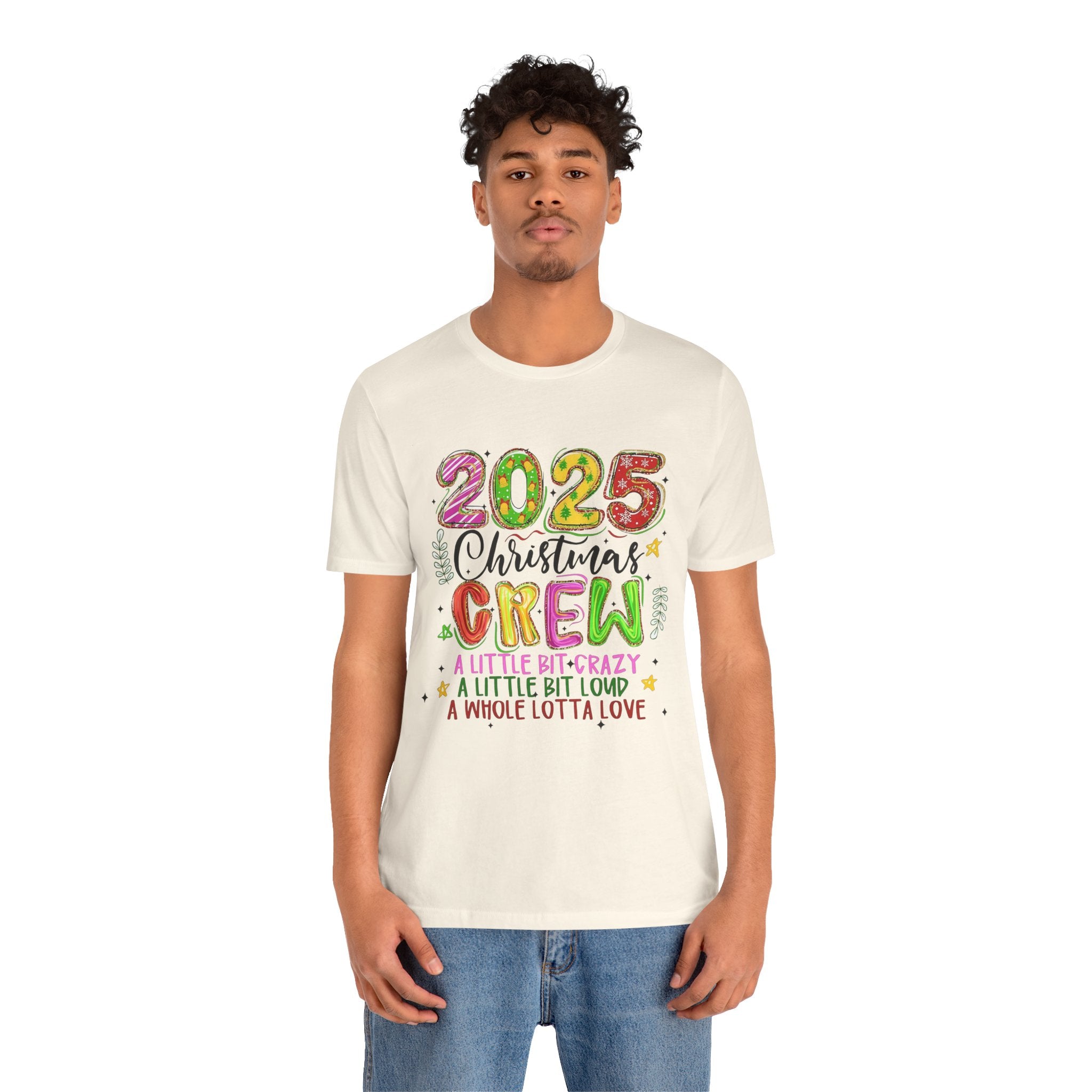 2025 Christmas Crew T-Shirt, Funny Family Holiday Matching Tee, Colorful Festive Graphic Shirt, Xmas Party Outfit for Group