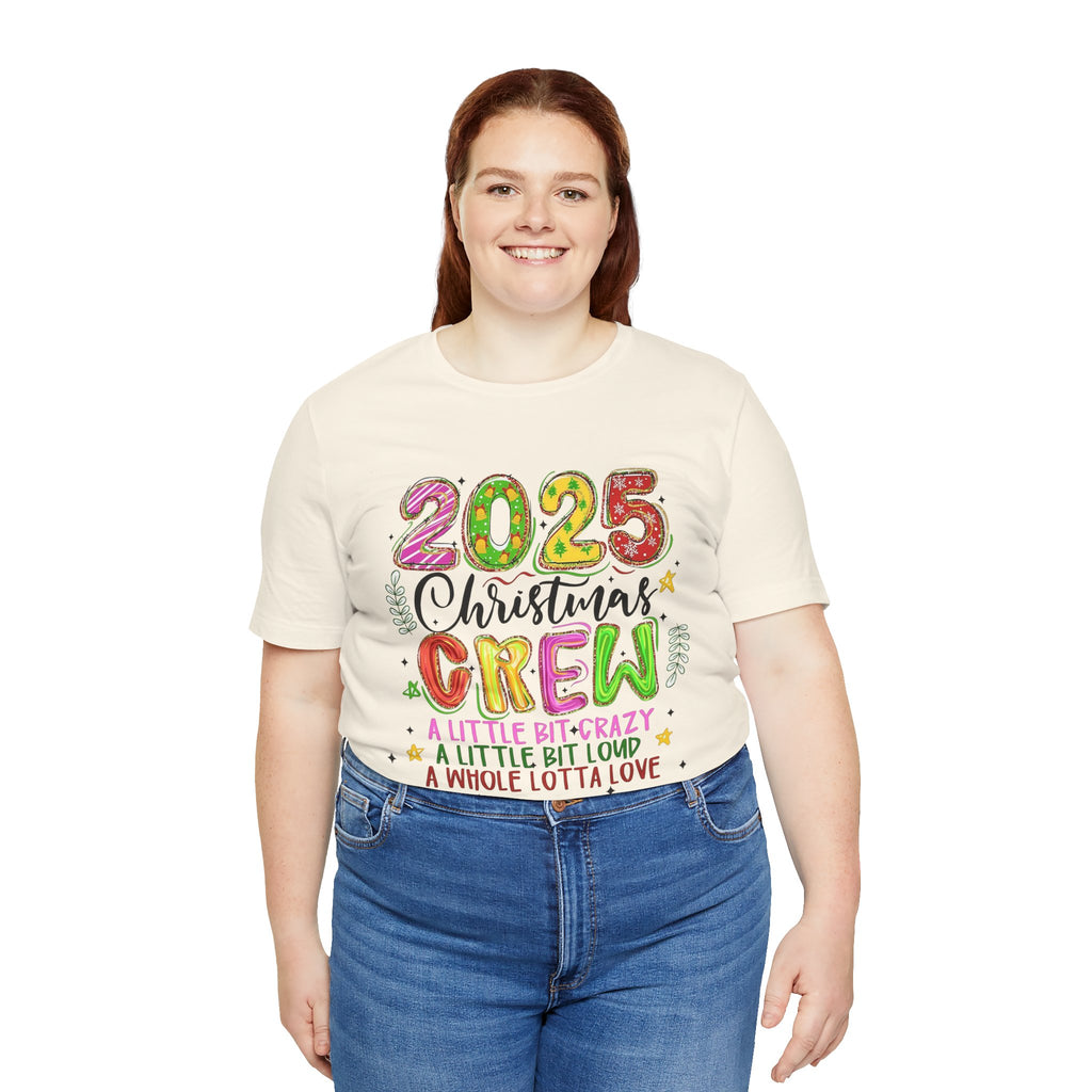 2025 Christmas Crew T-Shirt, Funny Family Holiday Matching Tee, Colorful Festive Graphic Shirt, Xmas Party Outfit for Group