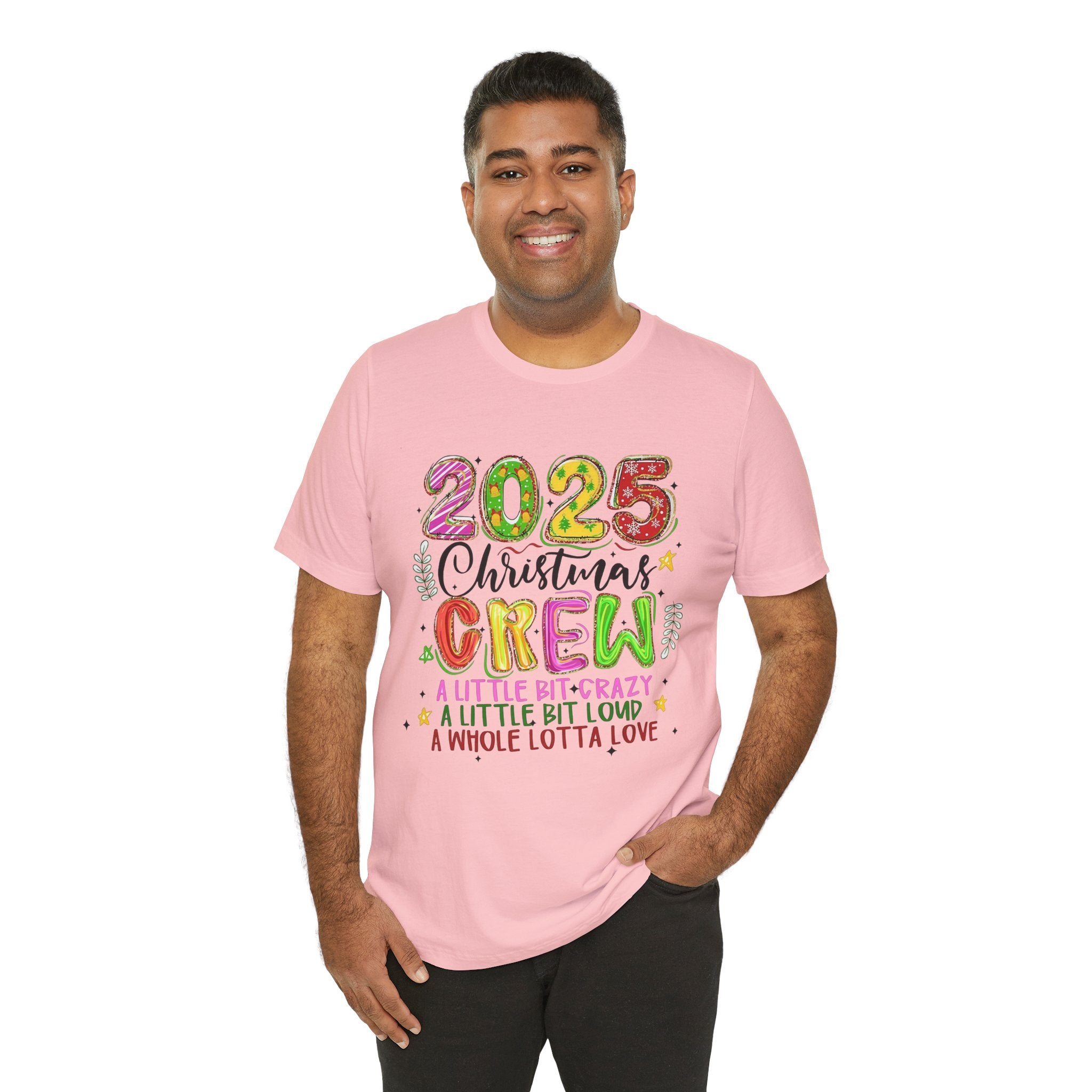 2025 Christmas Crew T-Shirt, Funny Family Holiday Matching Tee, Colorful Festive Graphic Shirt, Xmas Party Outfit for Group