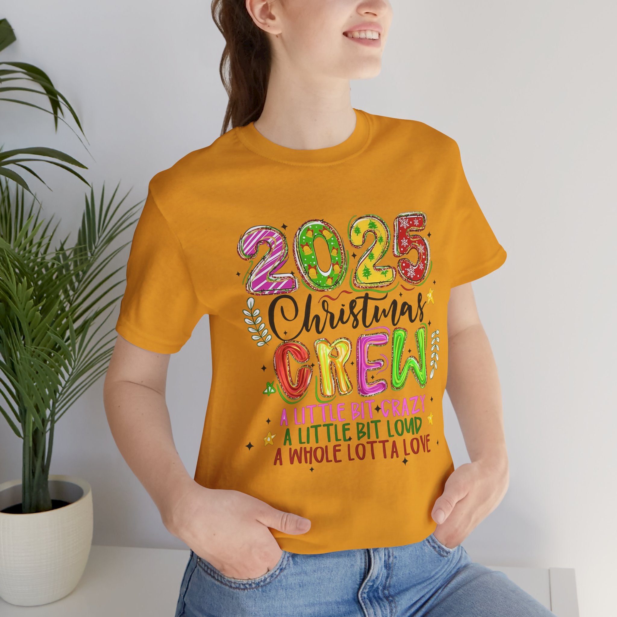2025 Christmas Crew T-Shirt, Funny Family Holiday Matching Tee, Colorful Festive Graphic Shirt, Xmas Party Outfit for Group