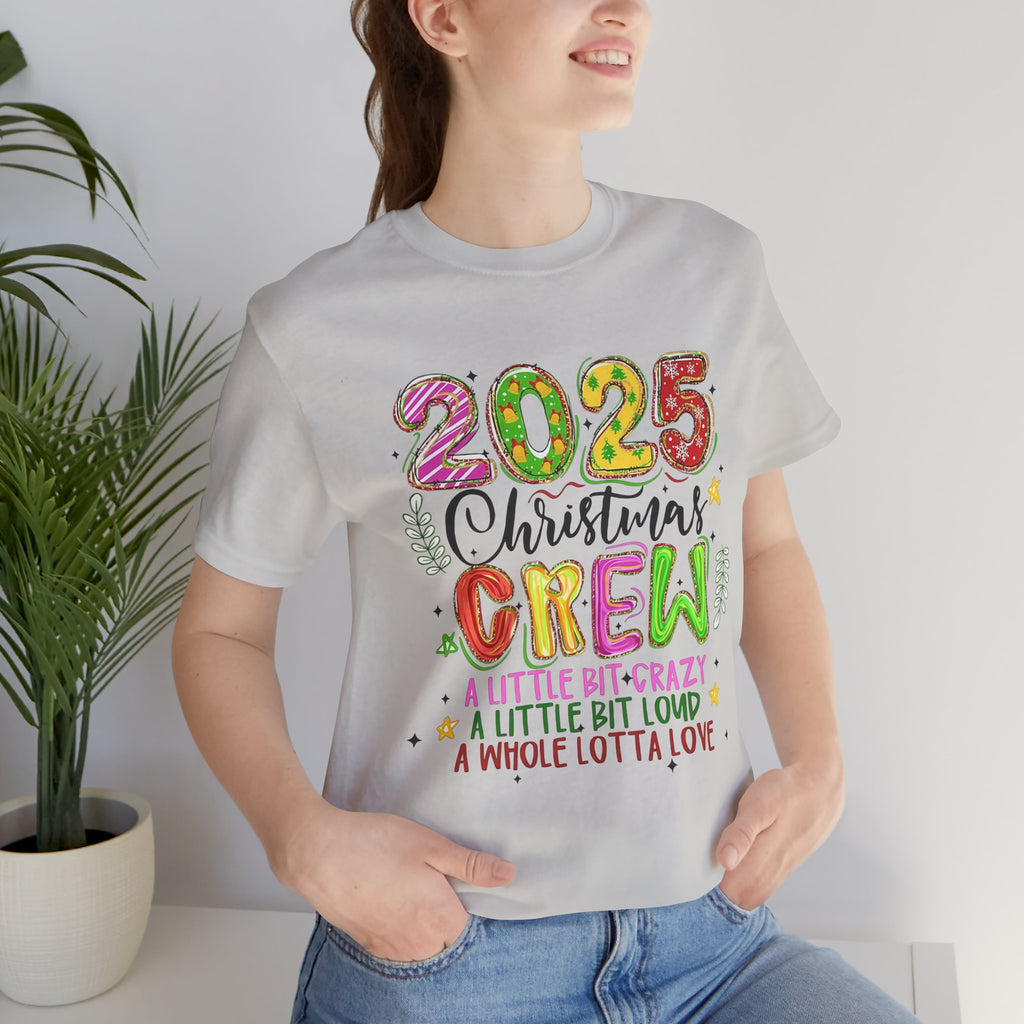 2025 Christmas Crew T-Shirt, Funny Family Holiday Matching Tee, Colorful Festive Graphic Shirt, Xmas Party Outfit for Group