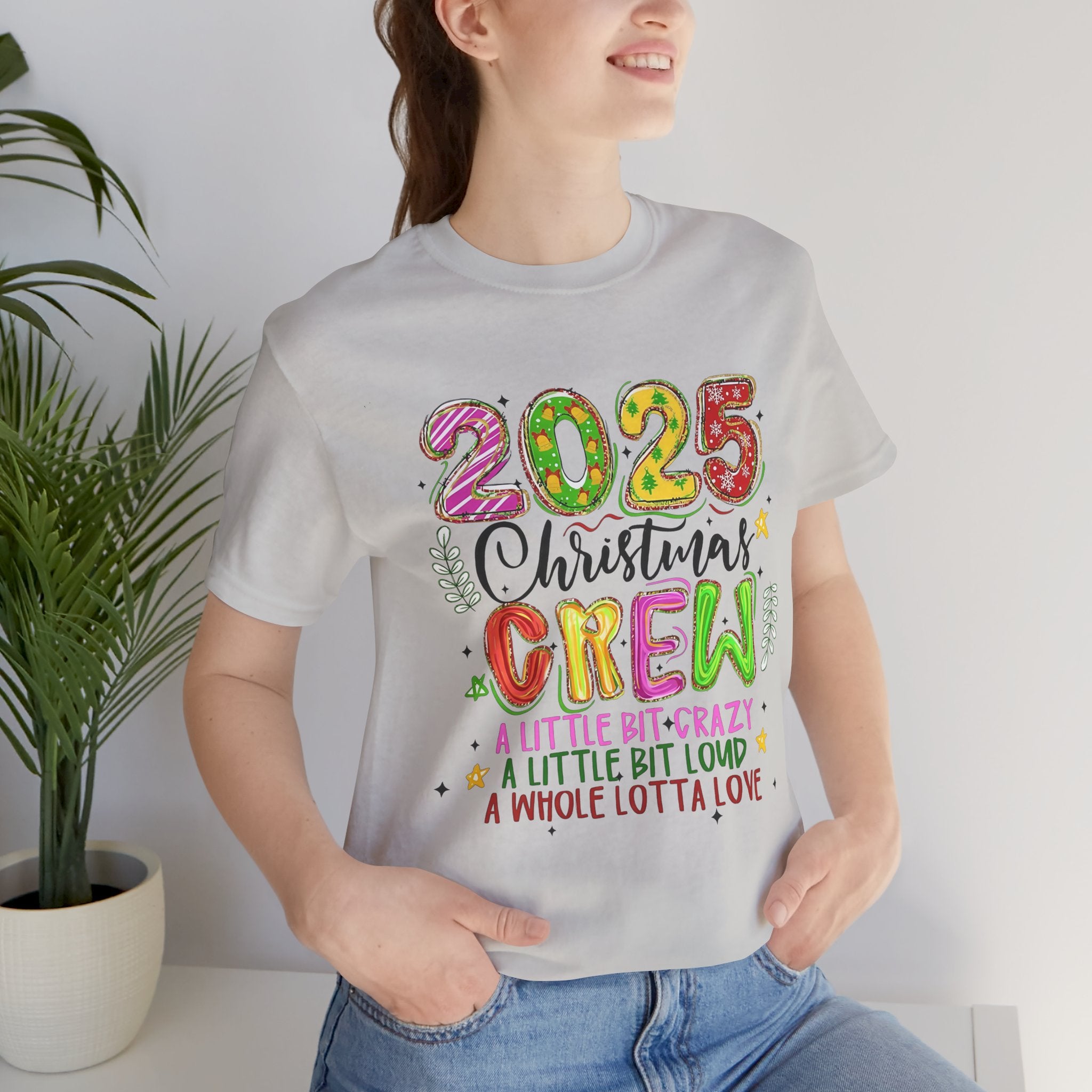 2025 Christmas Crew T-Shirt, Funny Family Holiday Matching Tee, Colorful Festive Graphic Shirt, Xmas Party Outfit for Group