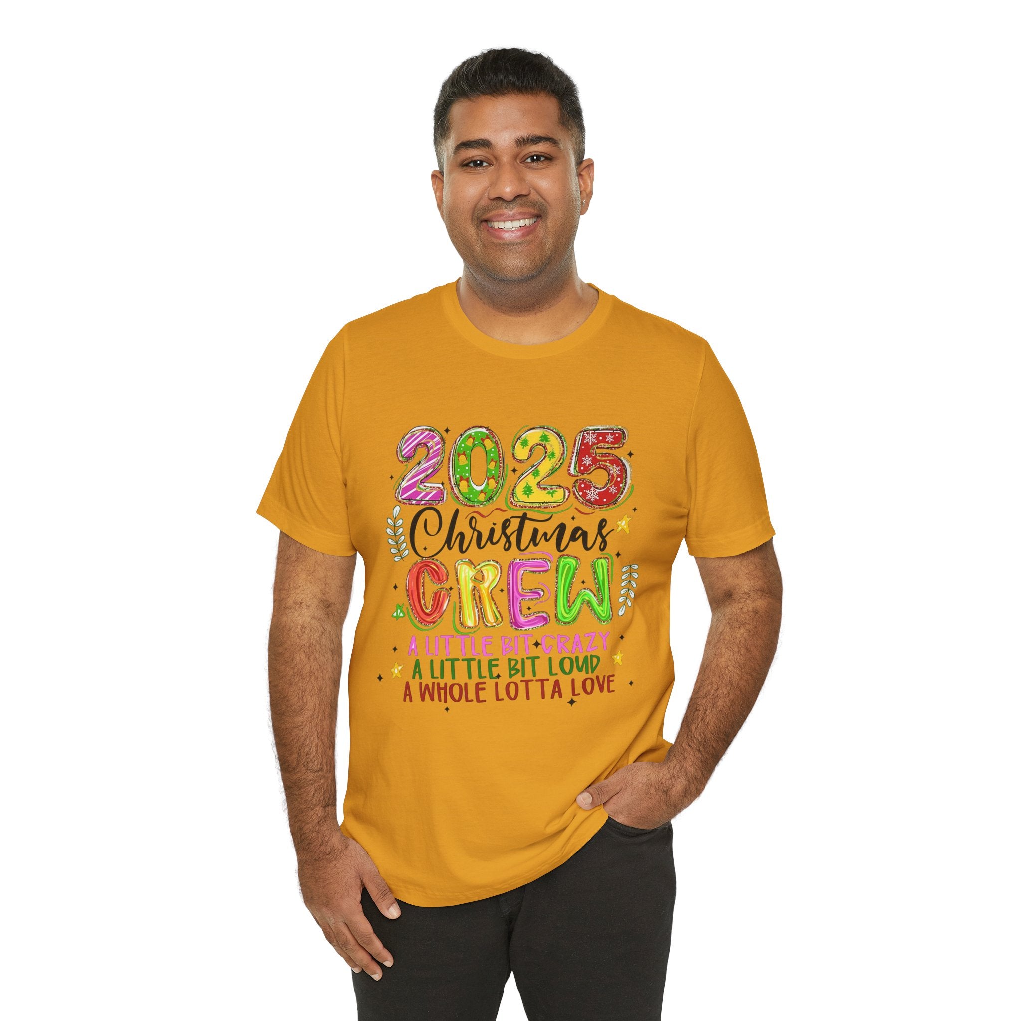 2025 Christmas Crew T-Shirt, Funny Family Holiday Matching Tee, Colorful Festive Graphic Shirt, Xmas Party Outfit for Group