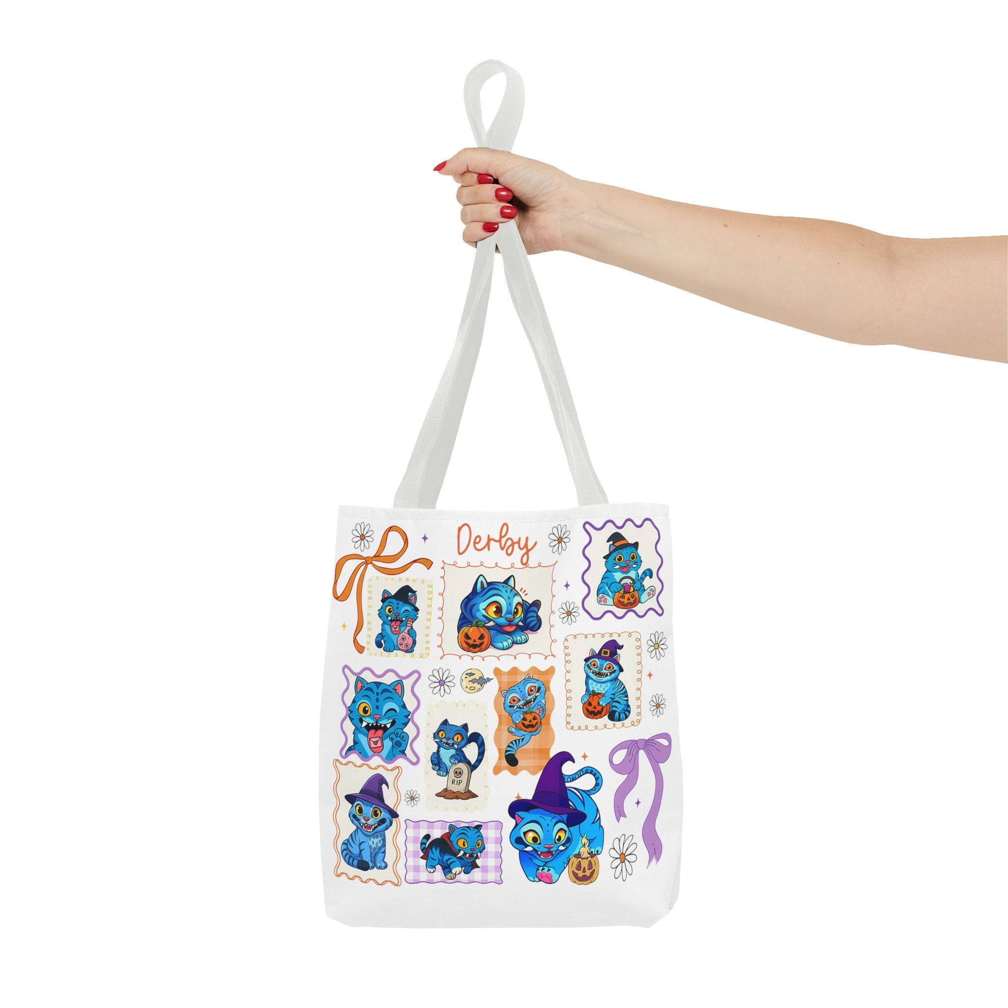 Whimsical Halloween Tote Bag, Eco-Friendly Shopping Bag, Cute Gift for Witches, Spooky Season Essentials, Derby Themed Accessories