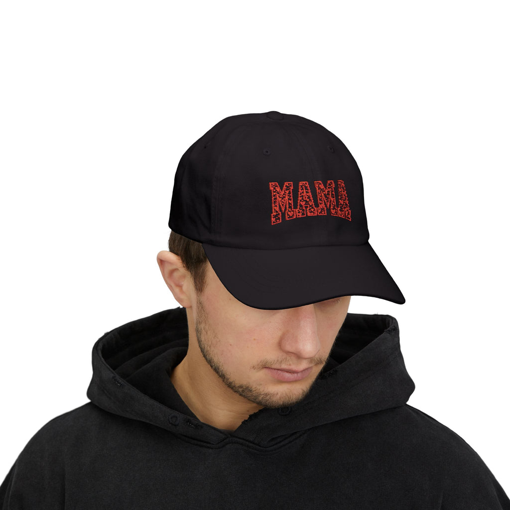 MAMA Heart Embroidered Hat, Red Heart Stitch Design Cap, Valentine Mom Embroidery, Mother's Day Gift Hat, Cute Mama Baseball Cap