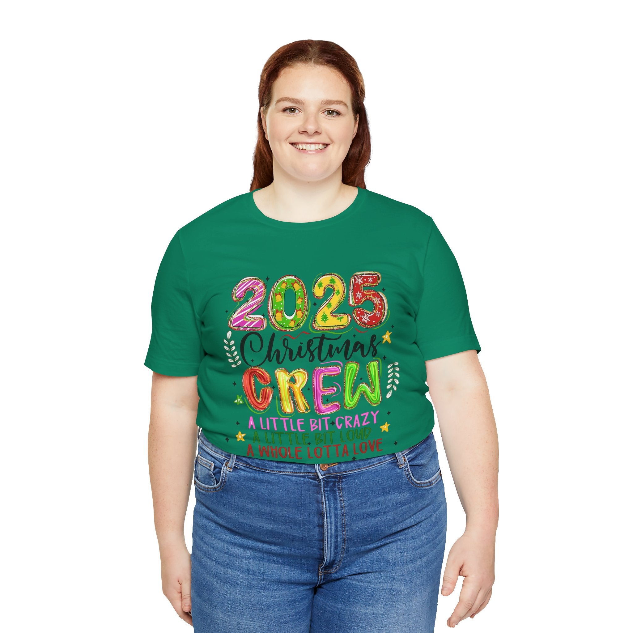 2025 Christmas Crew T-Shirt, Funny Family Holiday Matching Tee, Colorful Festive Graphic Shirt, Xmas Party Outfit for Group