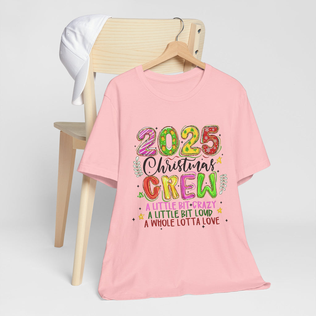 2025 Christmas Crew T-Shirt, Funny Family Holiday Matching Tee, Colorful Festive Graphic Shirt, Xmas Party Outfit for Group
