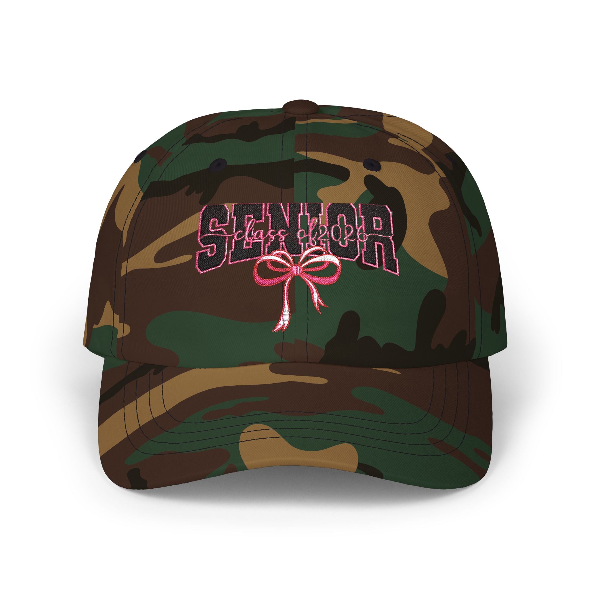 Senior Class of 2026 Embroidered Hat, Pink Bow Graduation Cap, High School Senior Baseball Hat, Class of 2026 Gift, Grad Embroidery Cap