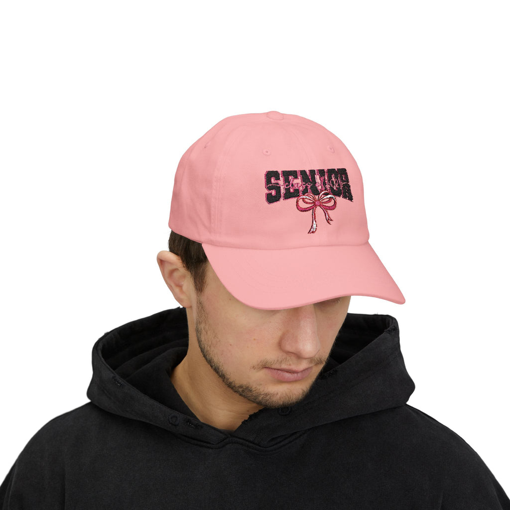 Senior Class of 2026 Embroidered Hat, Pink Bow Graduation Cap, High School Senior Baseball Hat, Class of 2026 Gift, Grad Embroidery Cap