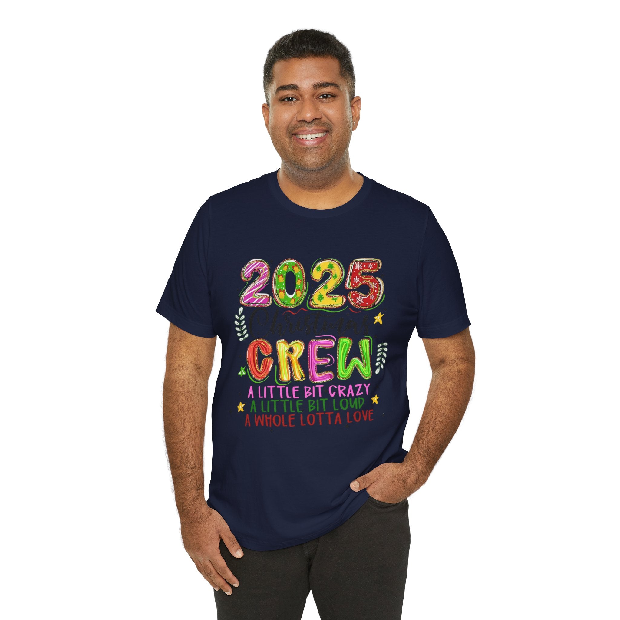 2025 Christmas Crew T-Shirt, Funny Family Holiday Matching Tee, Colorful Festive Graphic Shirt, Xmas Party Outfit for Group