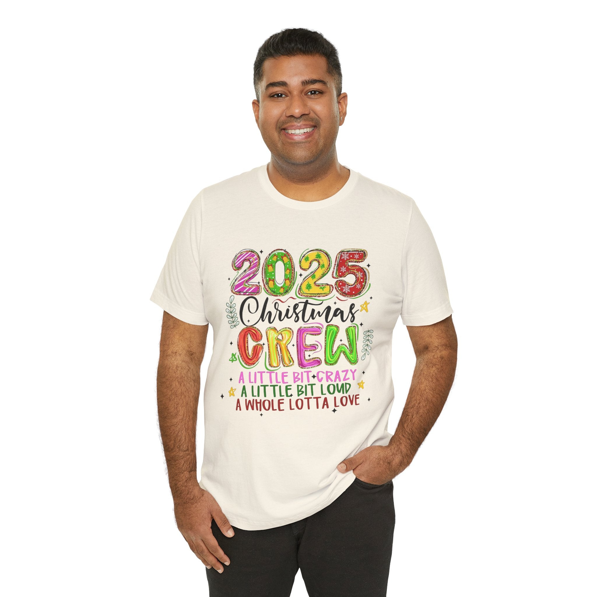 2025 Christmas Crew T-Shirt, Funny Family Holiday Matching Tee, Colorful Festive Graphic Shirt, Xmas Party Outfit for Group