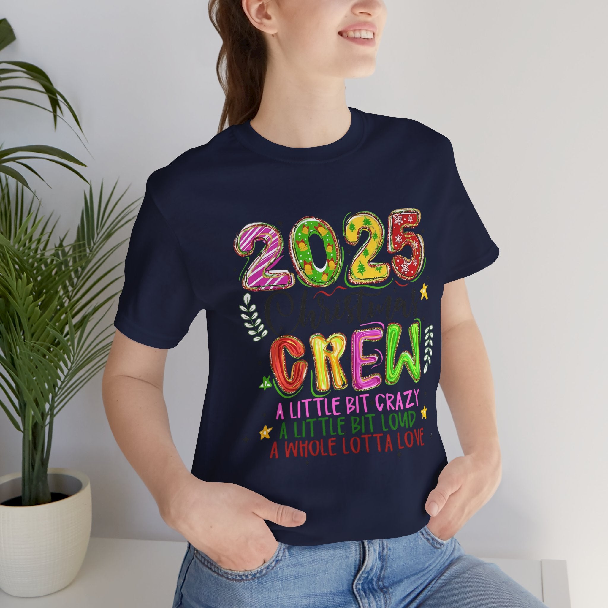 2025 Christmas Crew T-Shirt, Funny Family Holiday Matching Tee, Colorful Festive Graphic Shirt, Xmas Party Outfit for Group