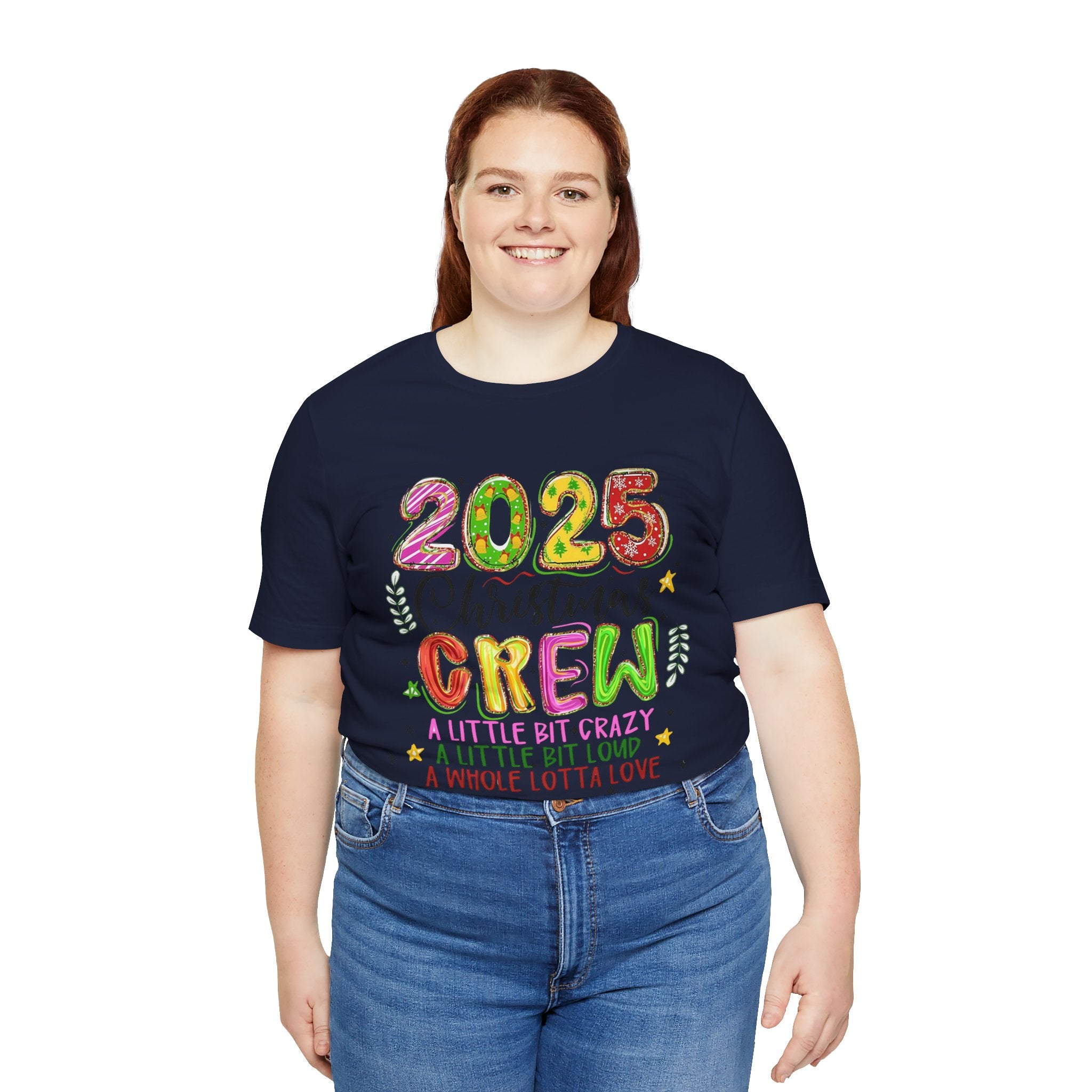 2025 Christmas Crew T-Shirt, Funny Family Holiday Matching Tee, Colorful Festive Graphic Shirt, Xmas Party Outfit for Group