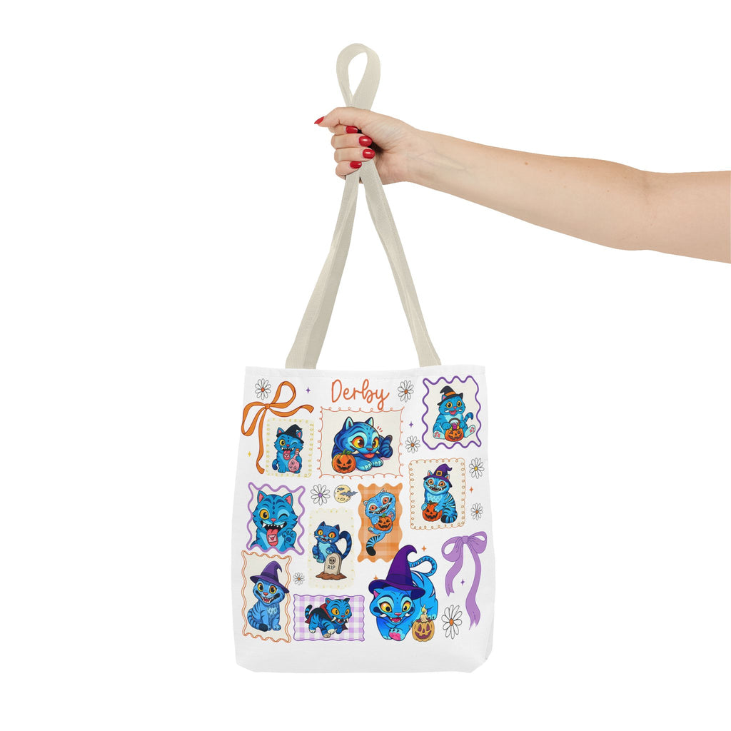 Whimsical Halloween Tote Bag, Eco-Friendly Shopping Bag, Cute Gift for Witches, Spooky Season Essentials, Derby Themed Accessories