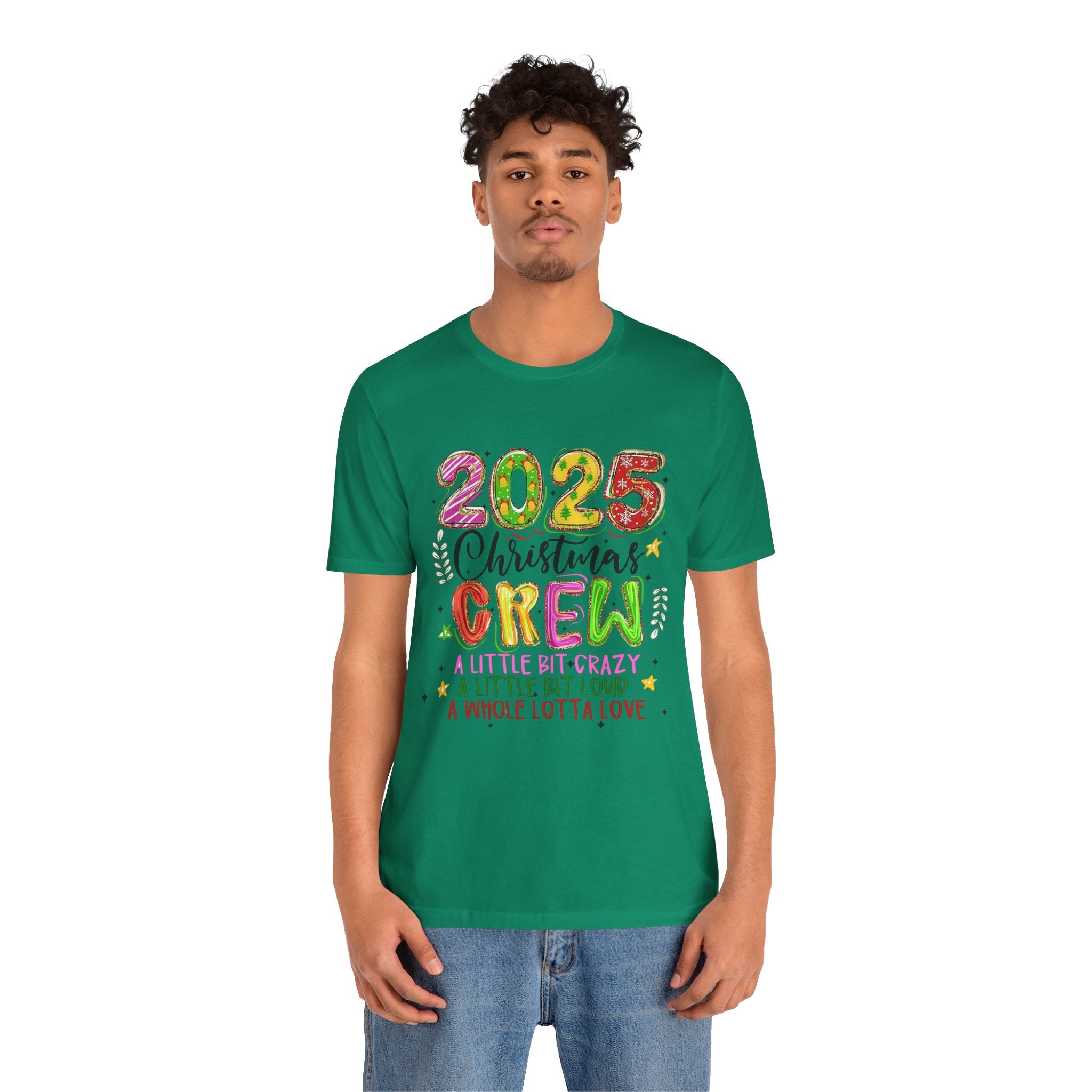 2025 Christmas Crew T-Shirt, Funny Family Holiday Matching Tee, Colorful Festive Graphic Shirt, Xmas Party Outfit for Group
