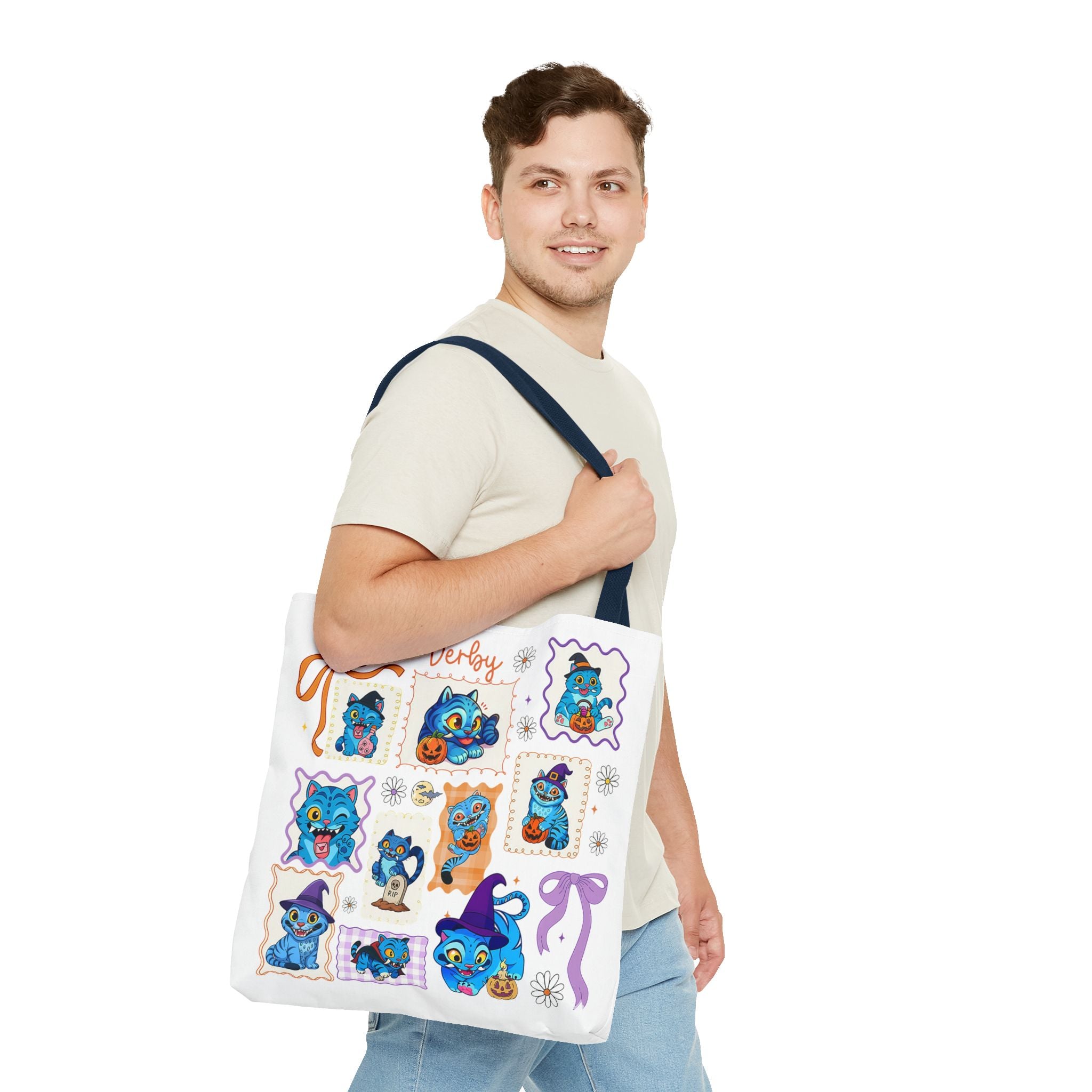 Whimsical Halloween Tote Bag, Eco-Friendly Shopping Bag, Cute Gift for Witches, Spooky Season Essentials, Derby Themed Accessories