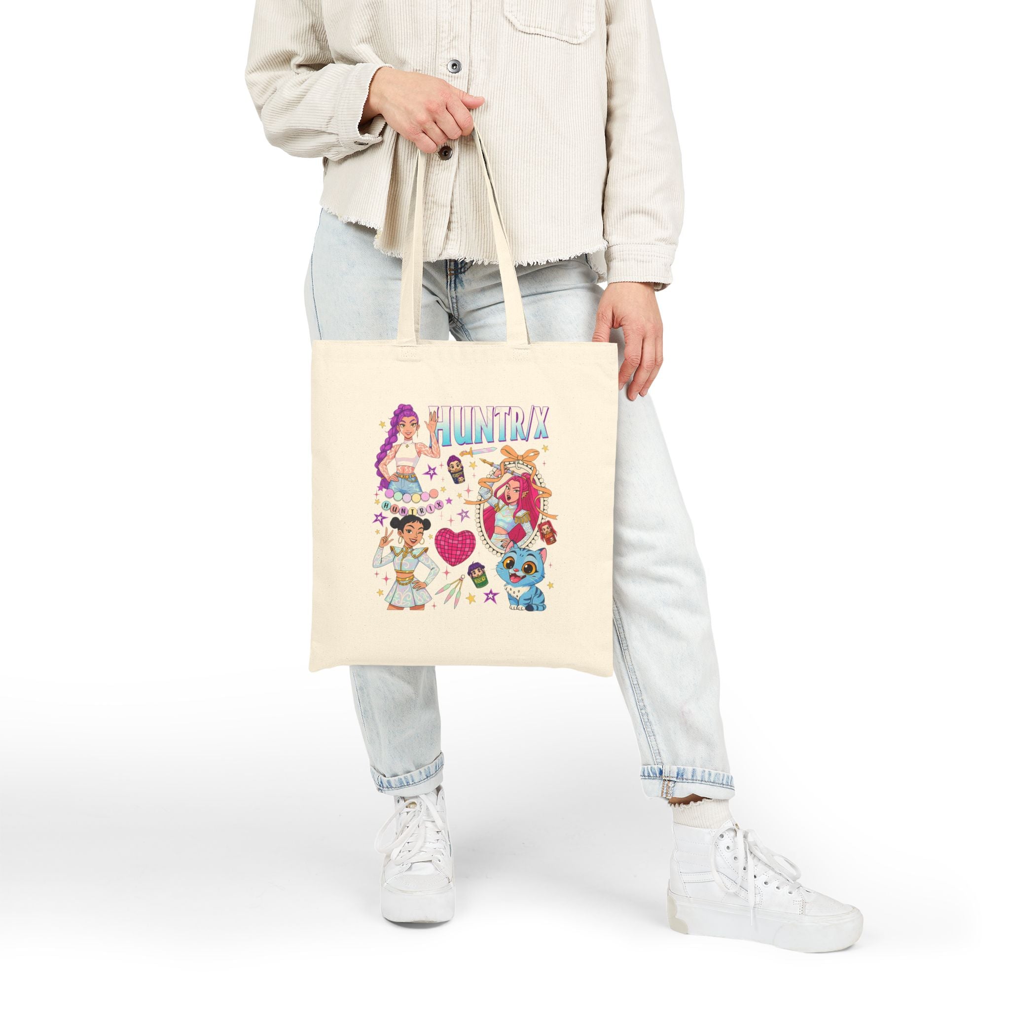 Fun & Colorful Cotton Canvas Tote Bag, Eco-Friendly Shopping Bag, Cute Gift for Kids, Perfect for Summer Outings, Art Lover's Accessory
