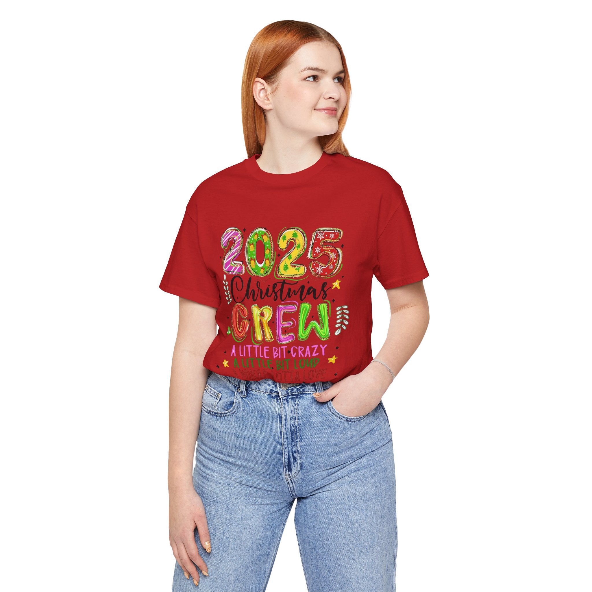 2025 Christmas Crew T-Shirt, Funny Family Holiday Matching Tee, Colorful Festive Graphic Shirt, Xmas Party Outfit for Group