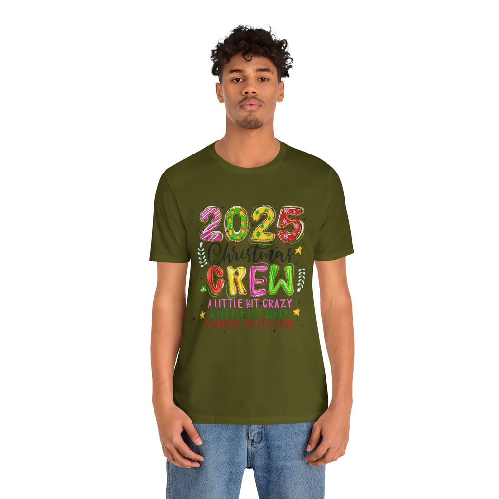 2025 Christmas Crew T-Shirt, Funny Family Holiday Matching Tee, Colorful Festive Graphic Shirt, Xmas Party Outfit for Group