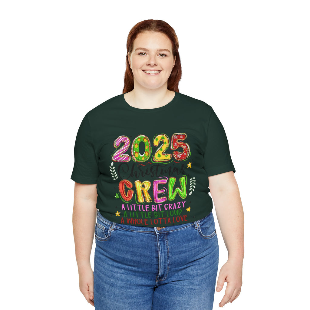 2025 Christmas Crew T-Shirt, Funny Family Holiday Matching Tee, Colorful Festive Graphic Shirt, Xmas Party Outfit for Group